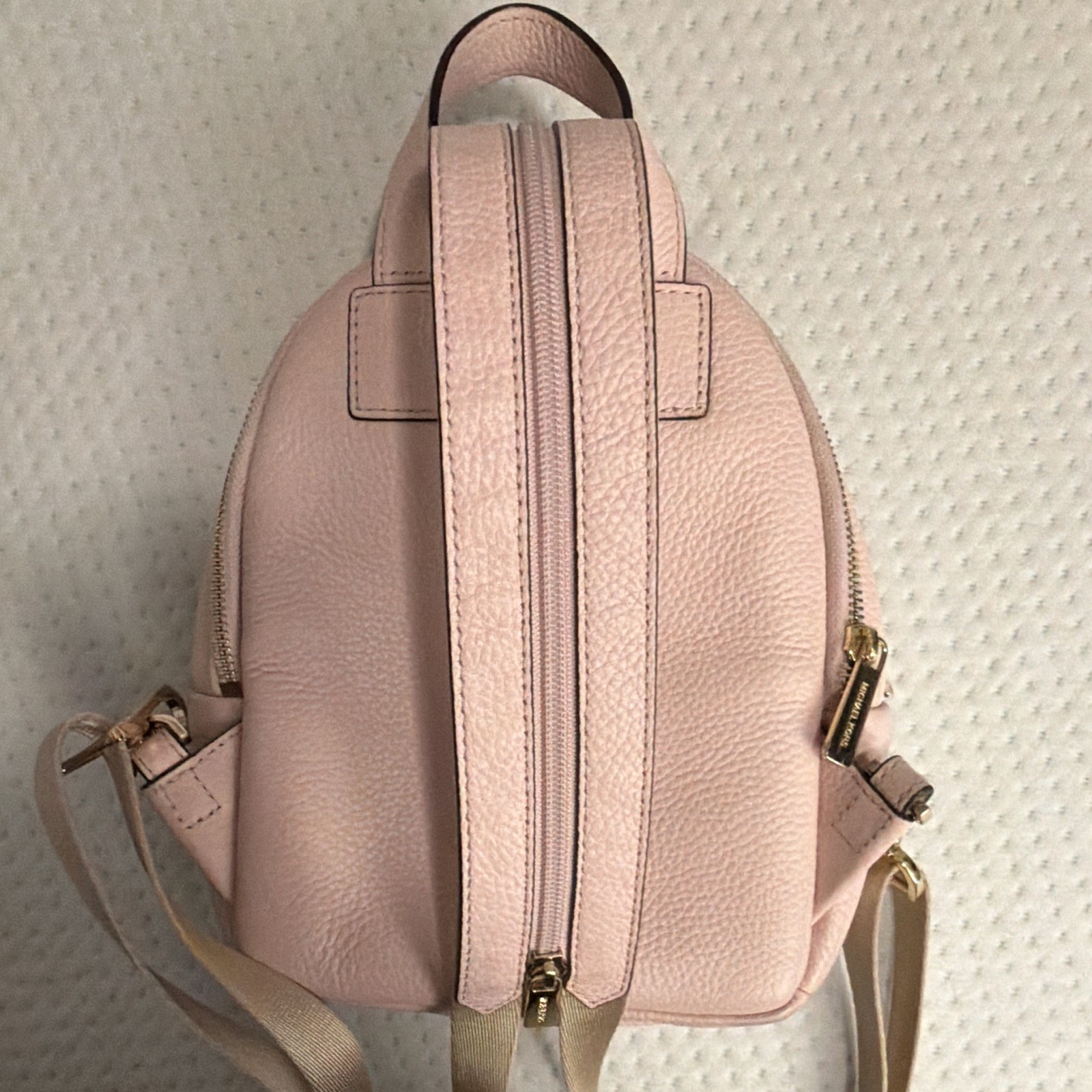 Michael Kors Erin Small Convertible Backpack Powder Blush Logo Gold Hardware Zip