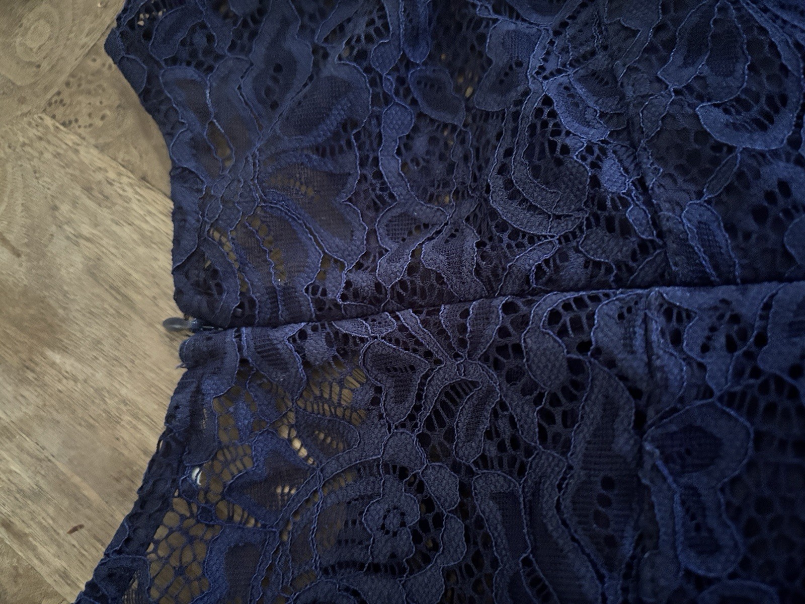 Romantic Navy Blue Crochet Lace Dress