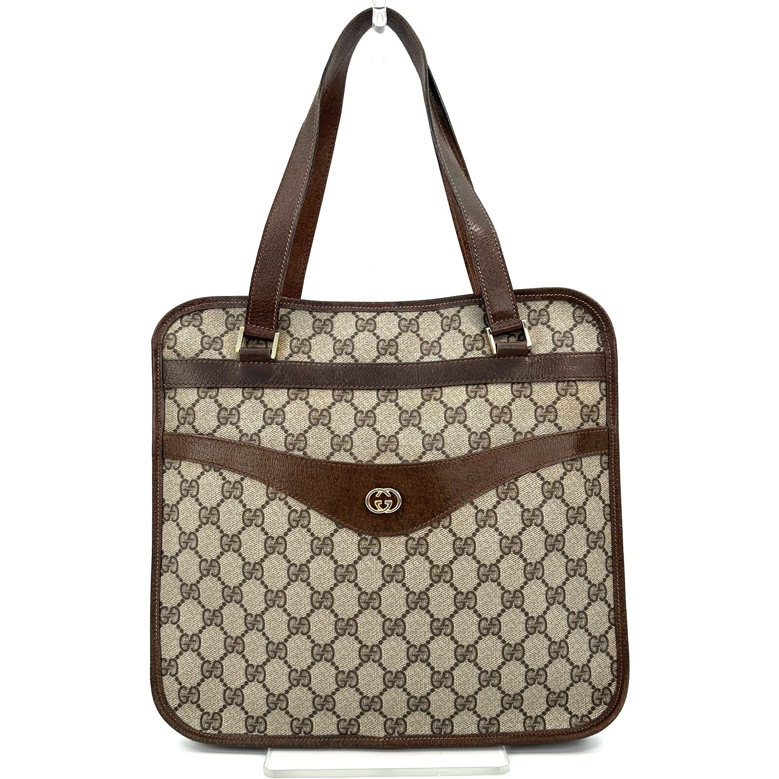 Vintage Gucci Tote Bag Shoulder Hand GG Supreme Leather Made In ITALY Authentic