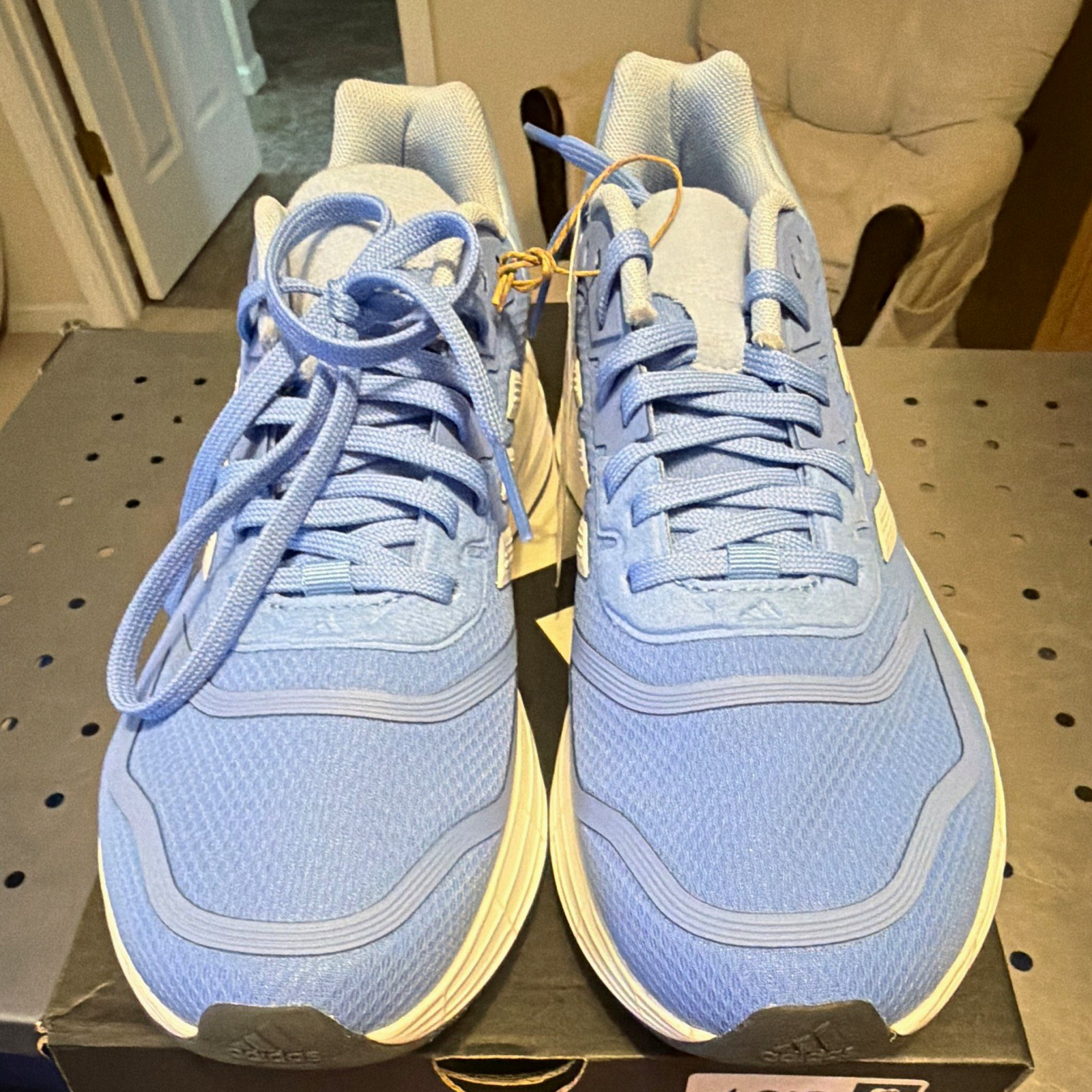 adidas Duramo 10 Men’s Cushioned Running Sneakers Blue/White Mesh Rubber HQ4151