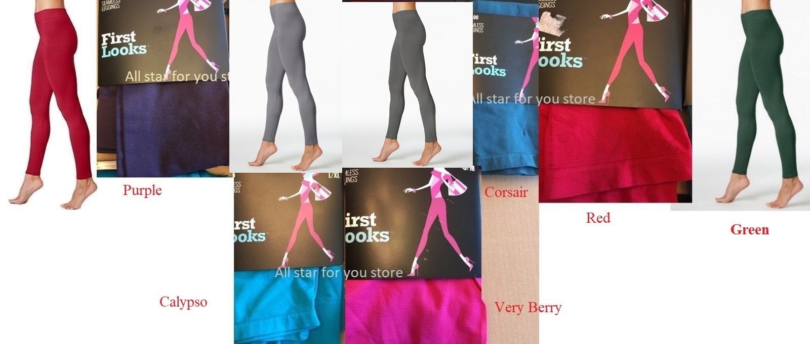 First Looks Women’s Leggings Leggings Seamless Solid Leggings S/M ,M/L ,L/XL 2X