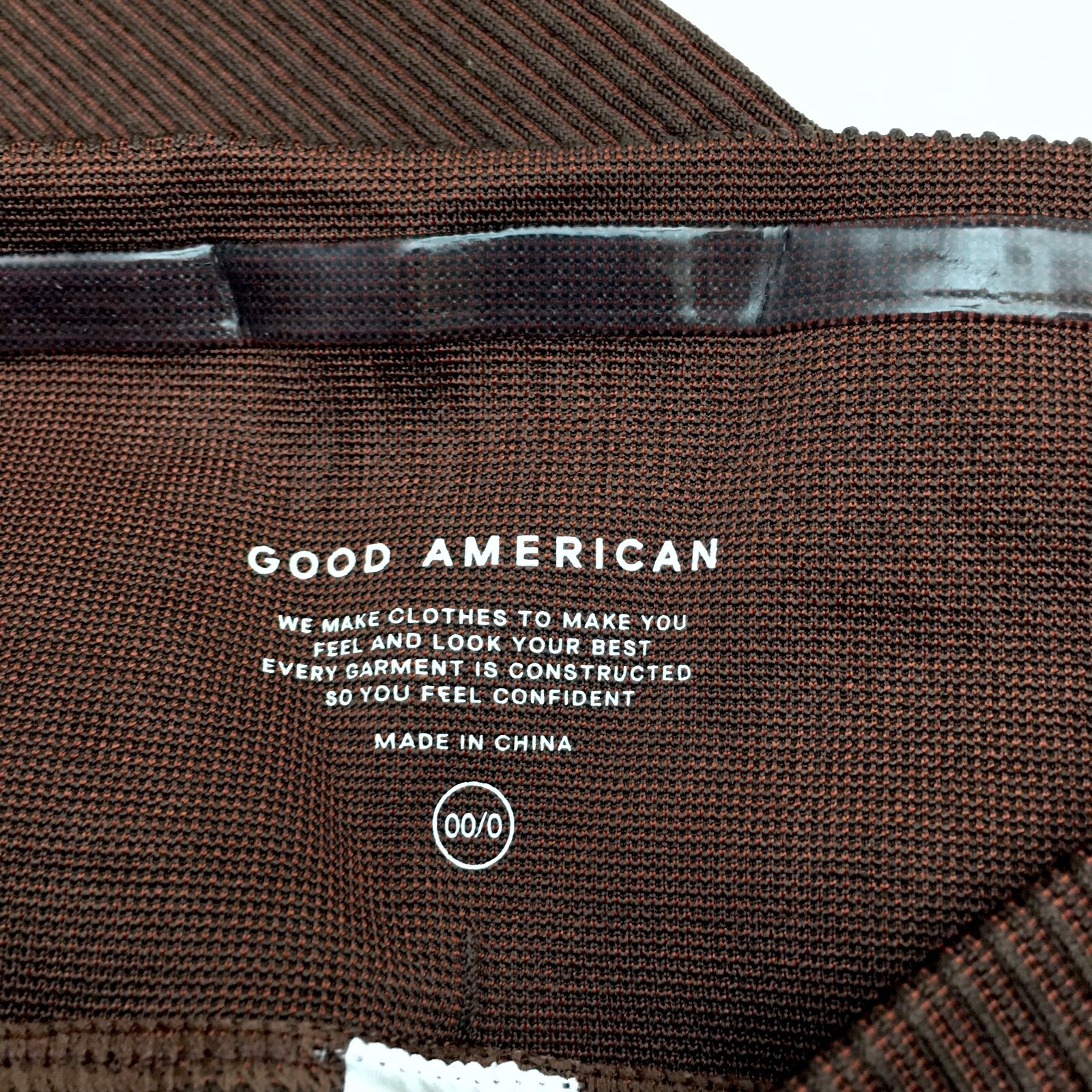 NEW Good American Brown The Seamless Ribbed Legging size 0 style GP0255C