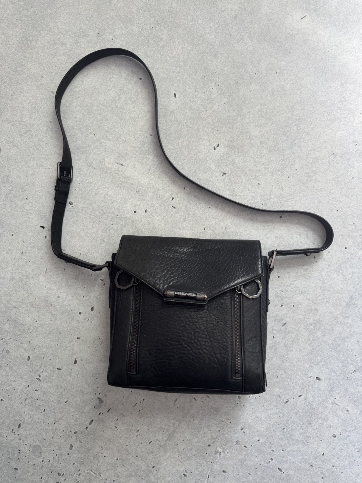 2000s Diesel Avant Garde Leather Crossbody Bag Grunge Opium Y2k
