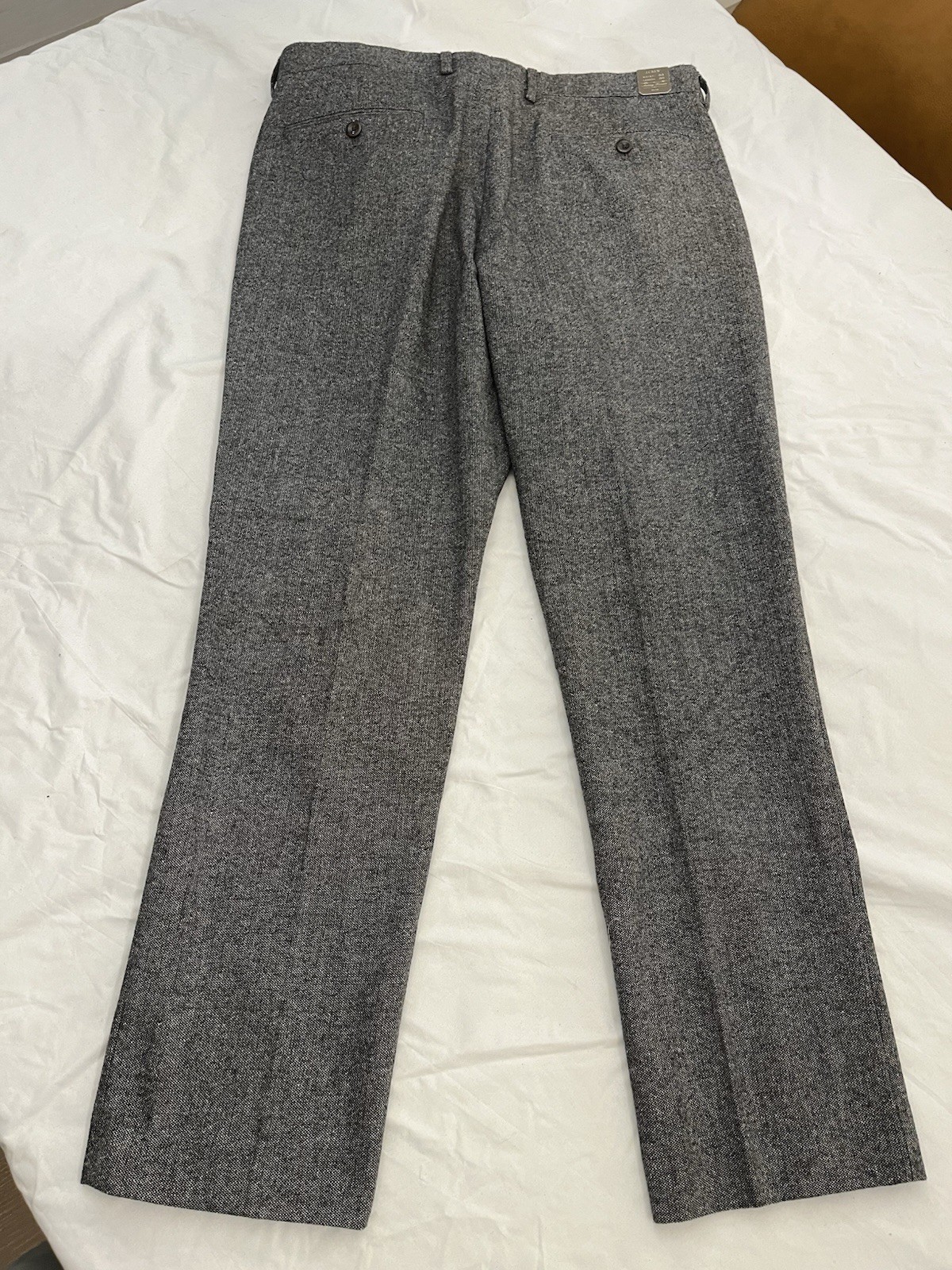 J Crew NWT Bowery Pants Mens 34×30 Gray Tweed Wool Blend Flat Front