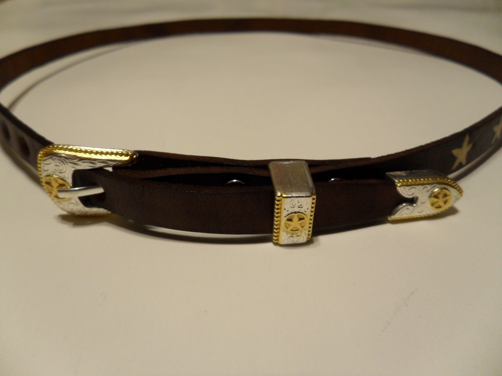 #HB1 3 DAYS SHIP LEATHER HAT BAND Black /silver, Gold/silver or Silver tone set