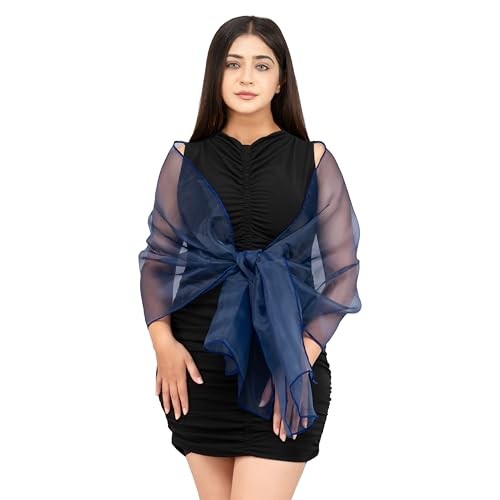 FYNITE Sheer Organza Shawls and Wraps for Women – 79″x21″ Inches Dark Teal