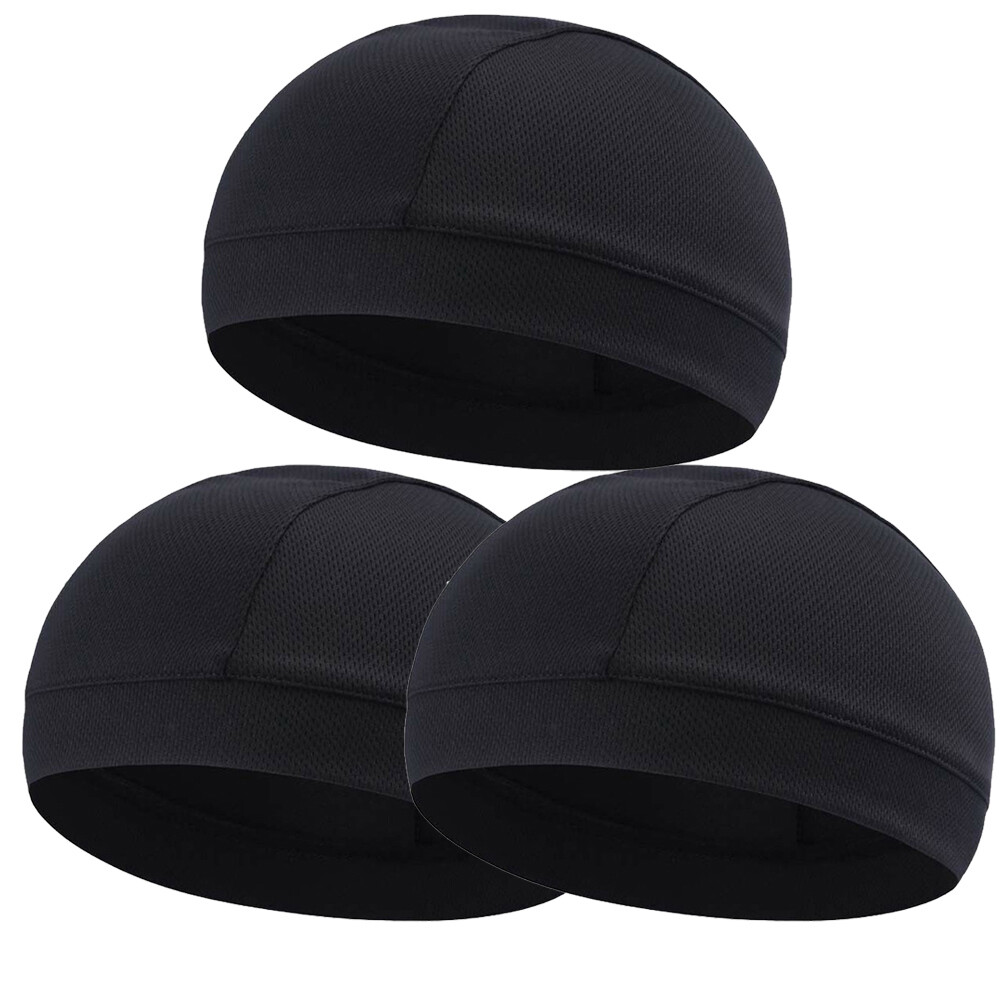 3x Helmet Liner Skull Cap Beanie Sweat Wicking Cycling Sport Quick-dry Hat Wrap