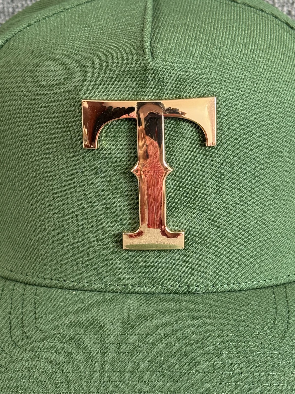 Mitchell & Ness Texas Rangers Snapback Olive Green Flat Brim Hat