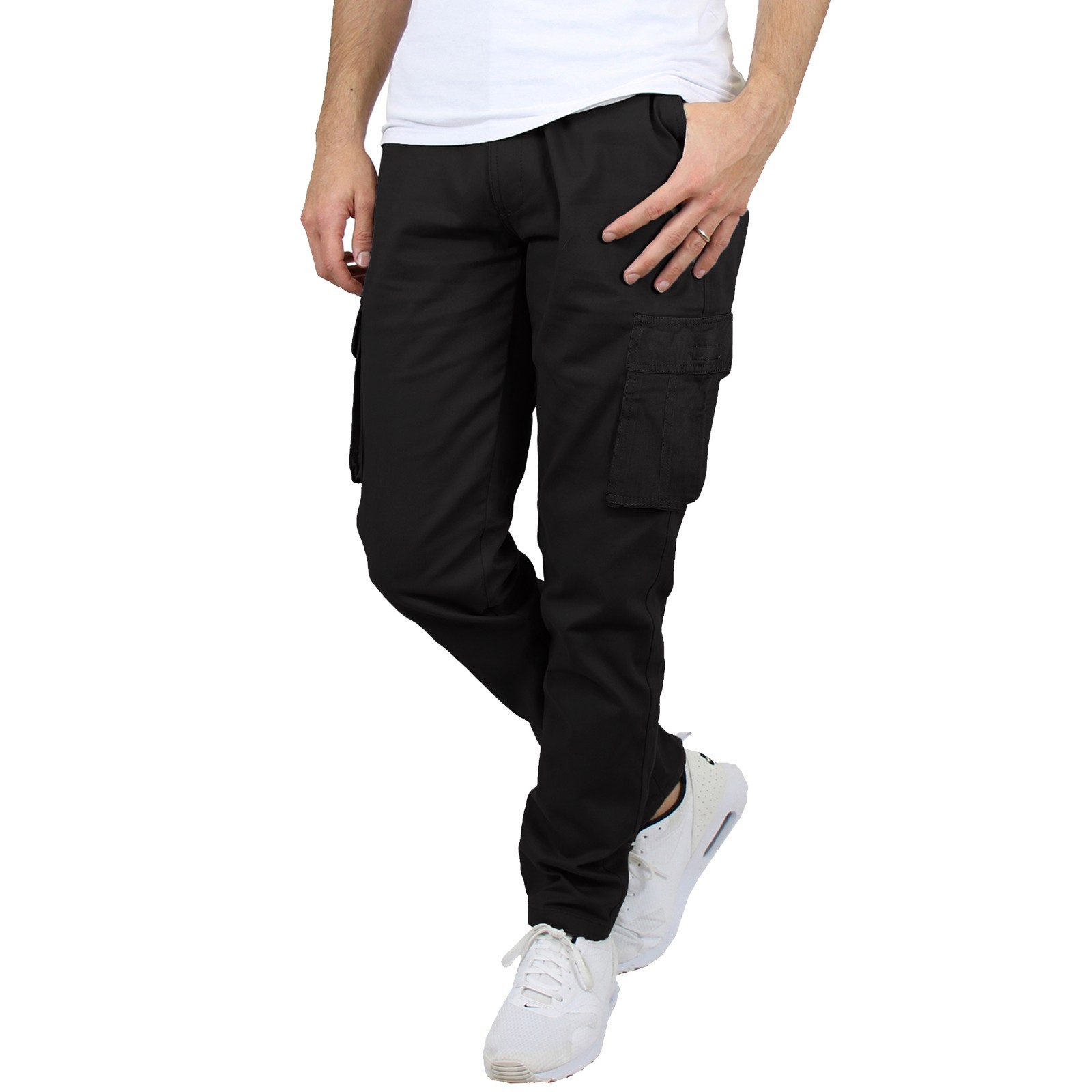 Men’s Everyday Wear Flex-Stretch Cotton Cargo Pants (SIZE 30-44) NEW FREE SHIP