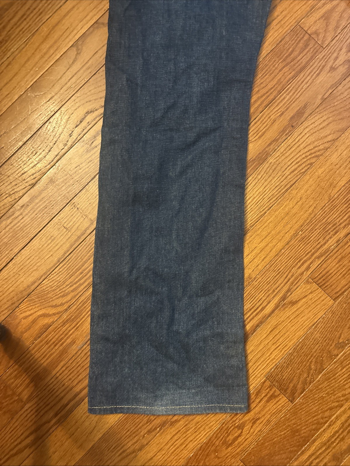 True Religion Straight Leg Blue Denim Jeans Stitching Logo Men’s Made USA Vtg