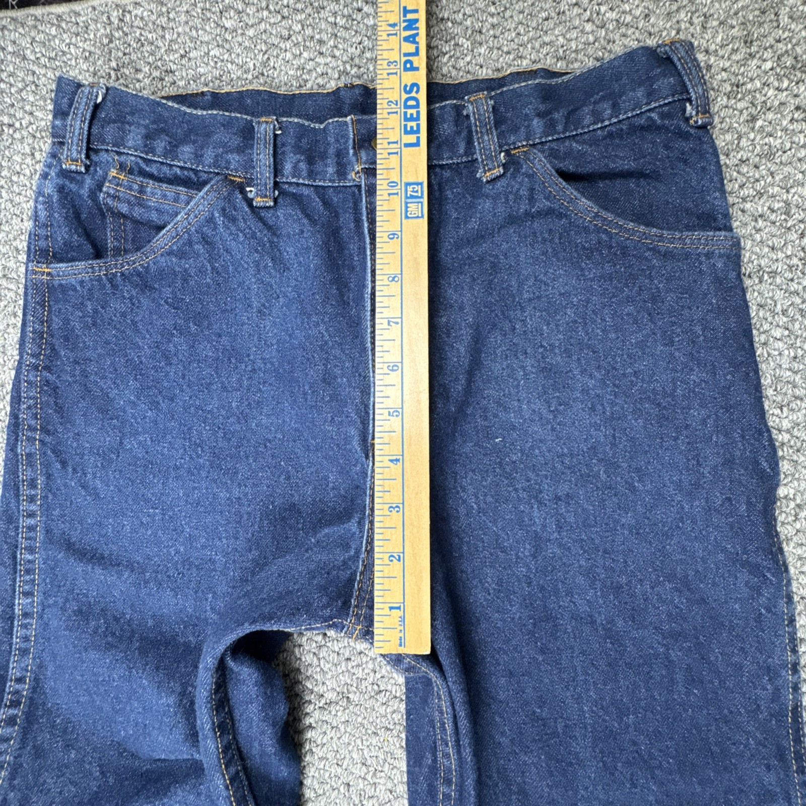 Saddle King Key Jeans Men’s 34×36 Vintage Raw Denim Blue Medium Wash