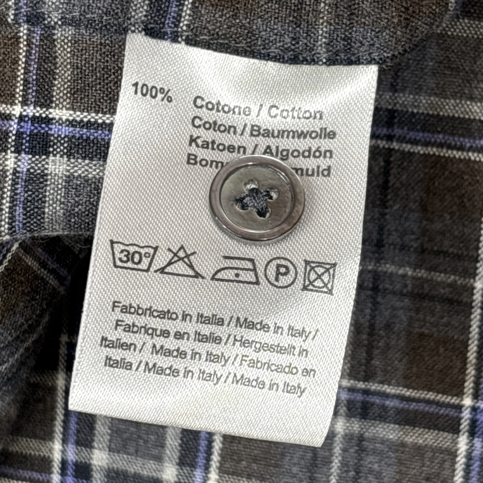 Brett Johnson Button Up Shirt Men’s XL Gray Brushed Twill Preppy Designer Dress