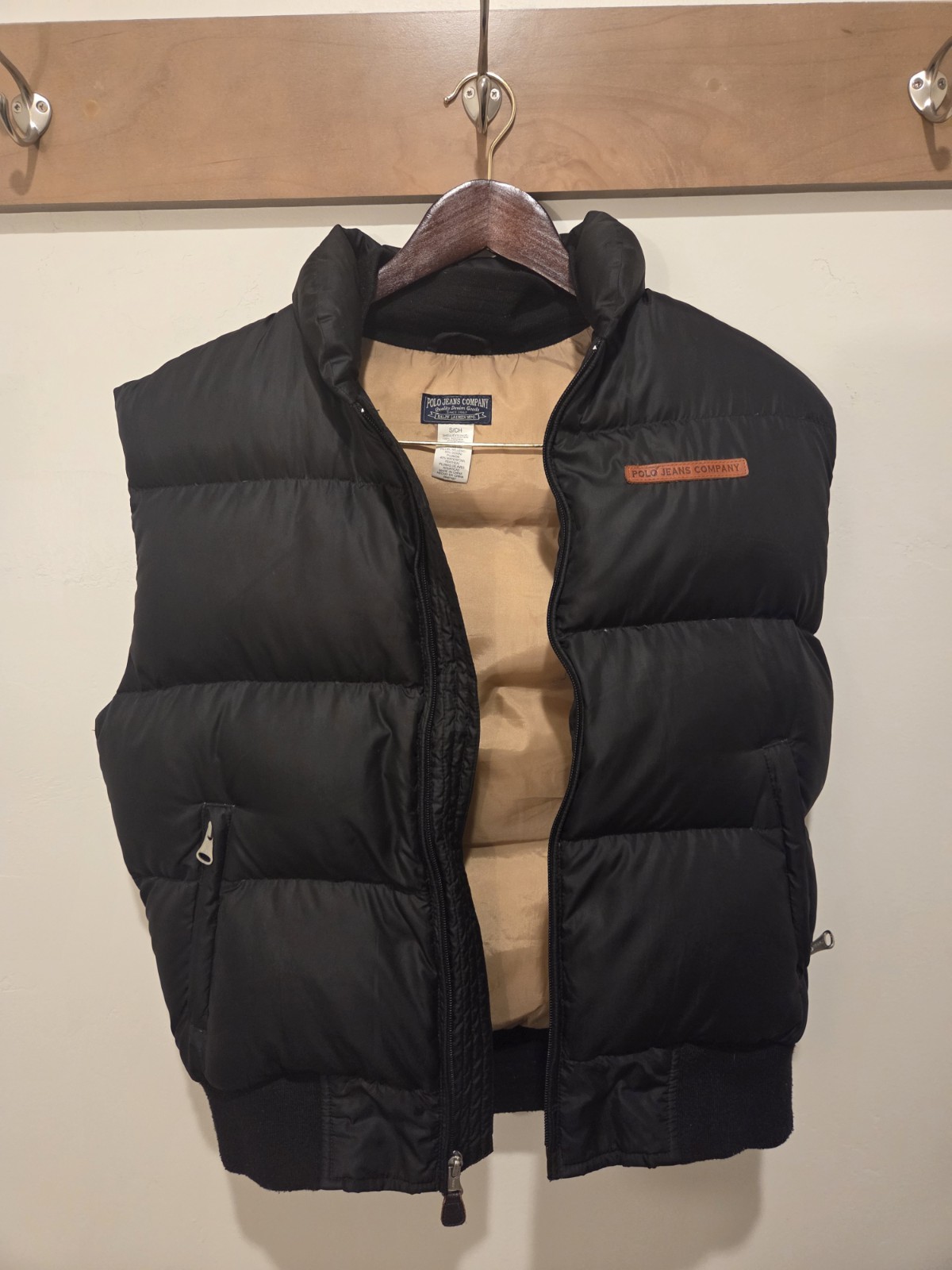 Polo Jeans Co Ralph Lauren Down Puffer Vest Black Men’s Small 60% Down