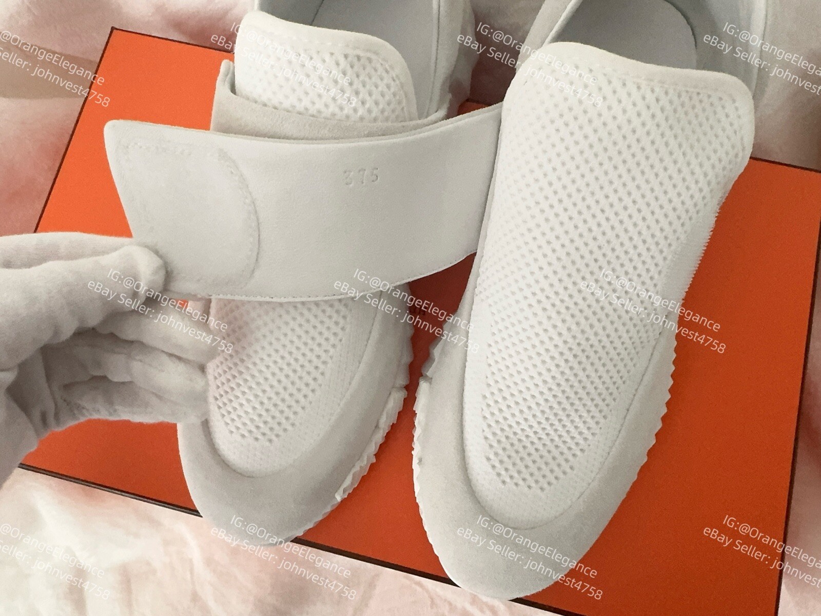 NEW HERMES Bouncing Women H Sneaker Size 37.5 EU H logo Suede Goatskin and Knit
