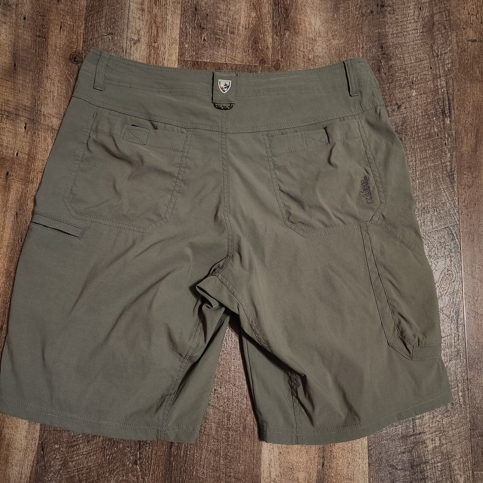 Kuhl Renegade 10in Shorts Size 35 Khaki Water Resistant Quick Dry 8 Pockets 5121