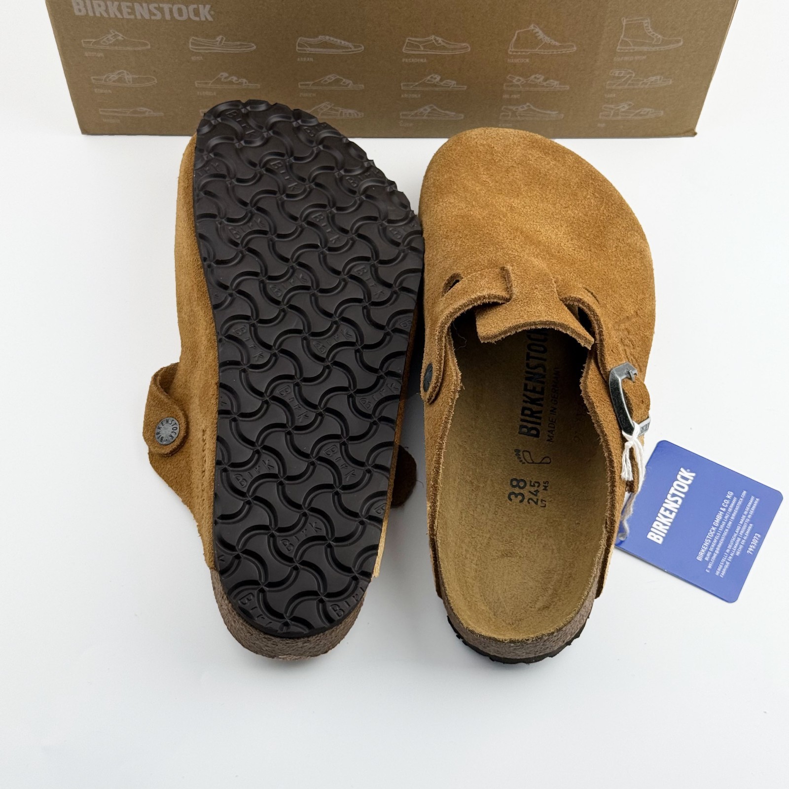 Birkenstock Boston X Stussy Suede Comfort Clog Caramel Women’s and Men’s Shoes