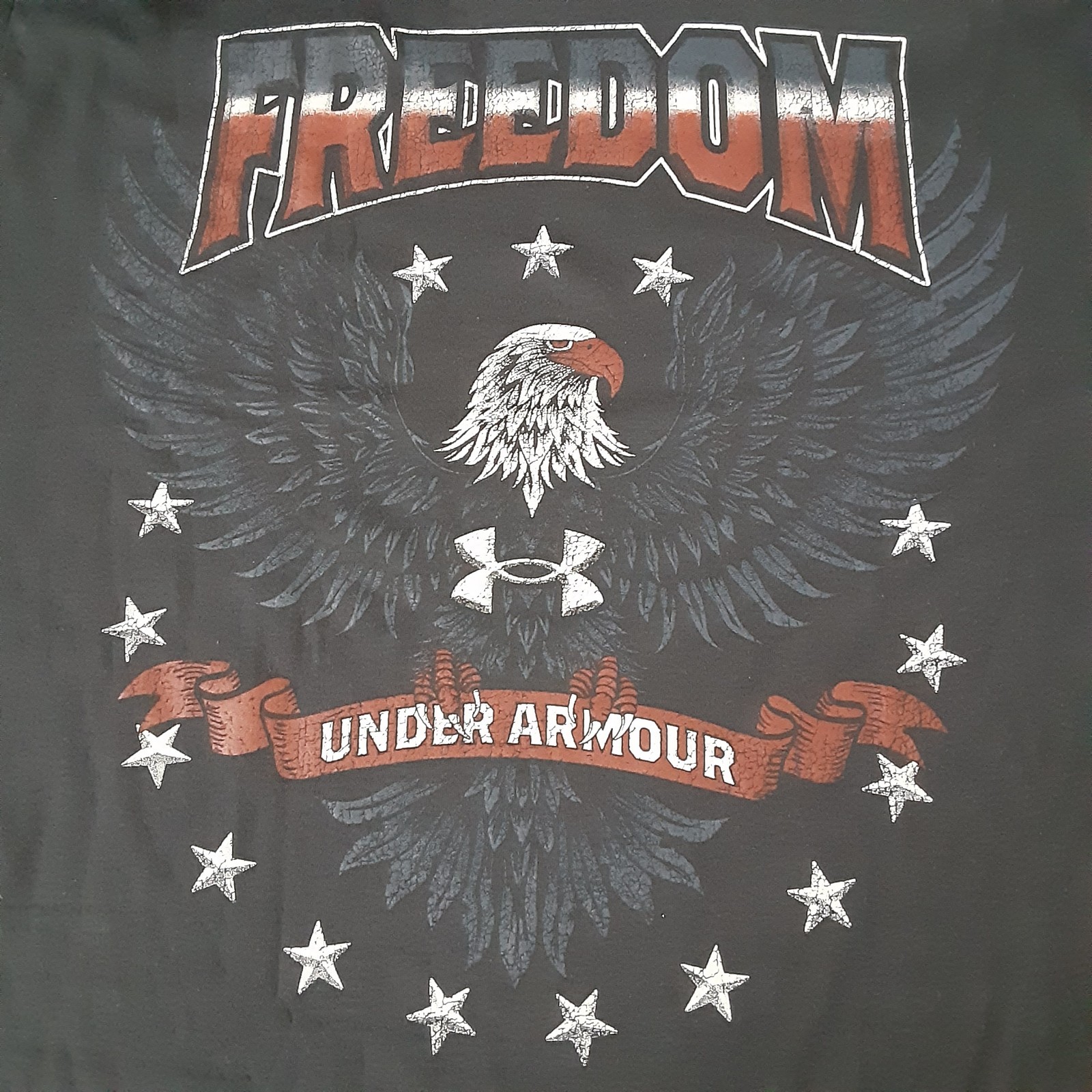 Under Armour UA Shirt Mens Medium Grey Freedom Eagle T Graphic Tee USA Flag New