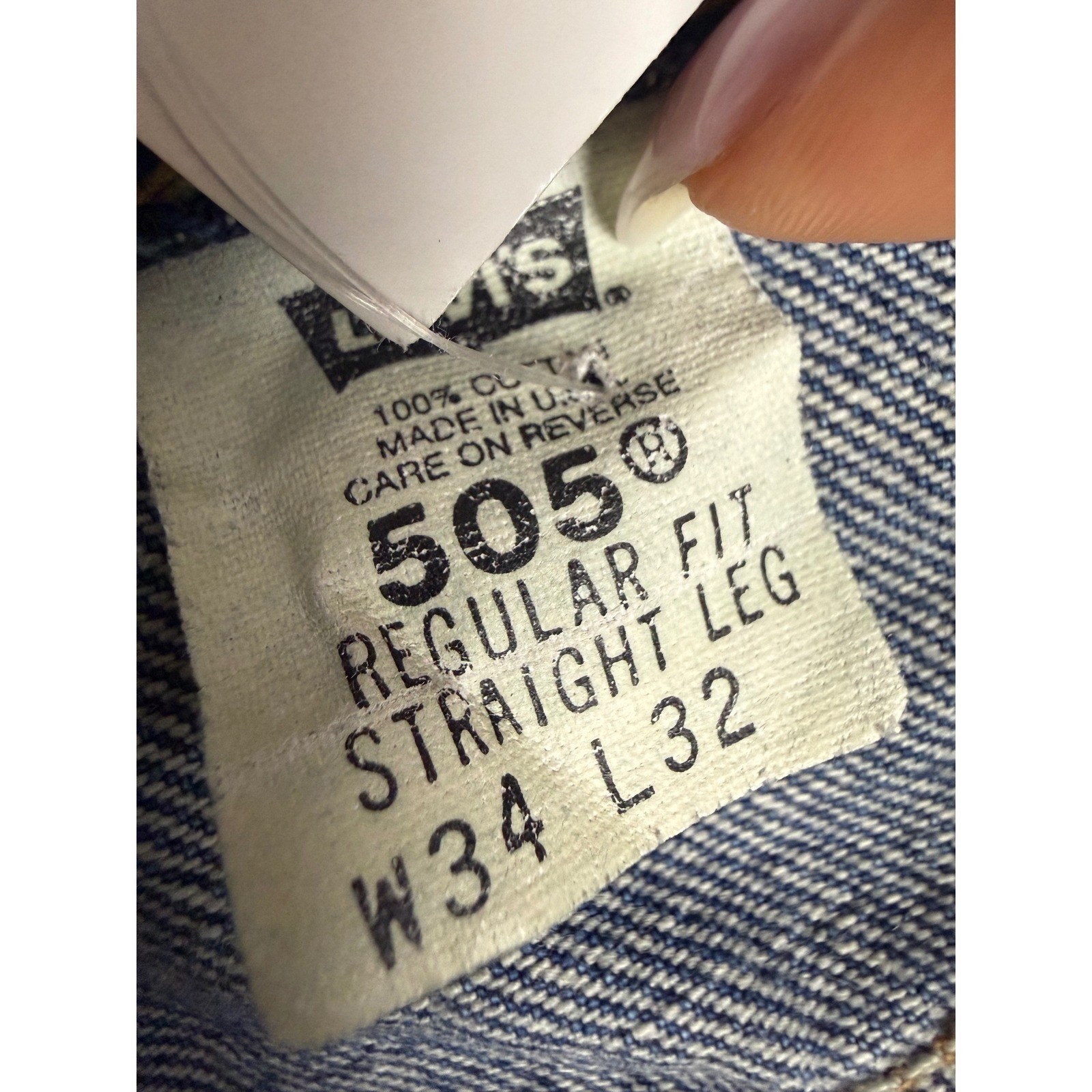 Levis 505 Regular Fit Straight Leg Jeans Mens 33×29 Medium Wash Blue Denim