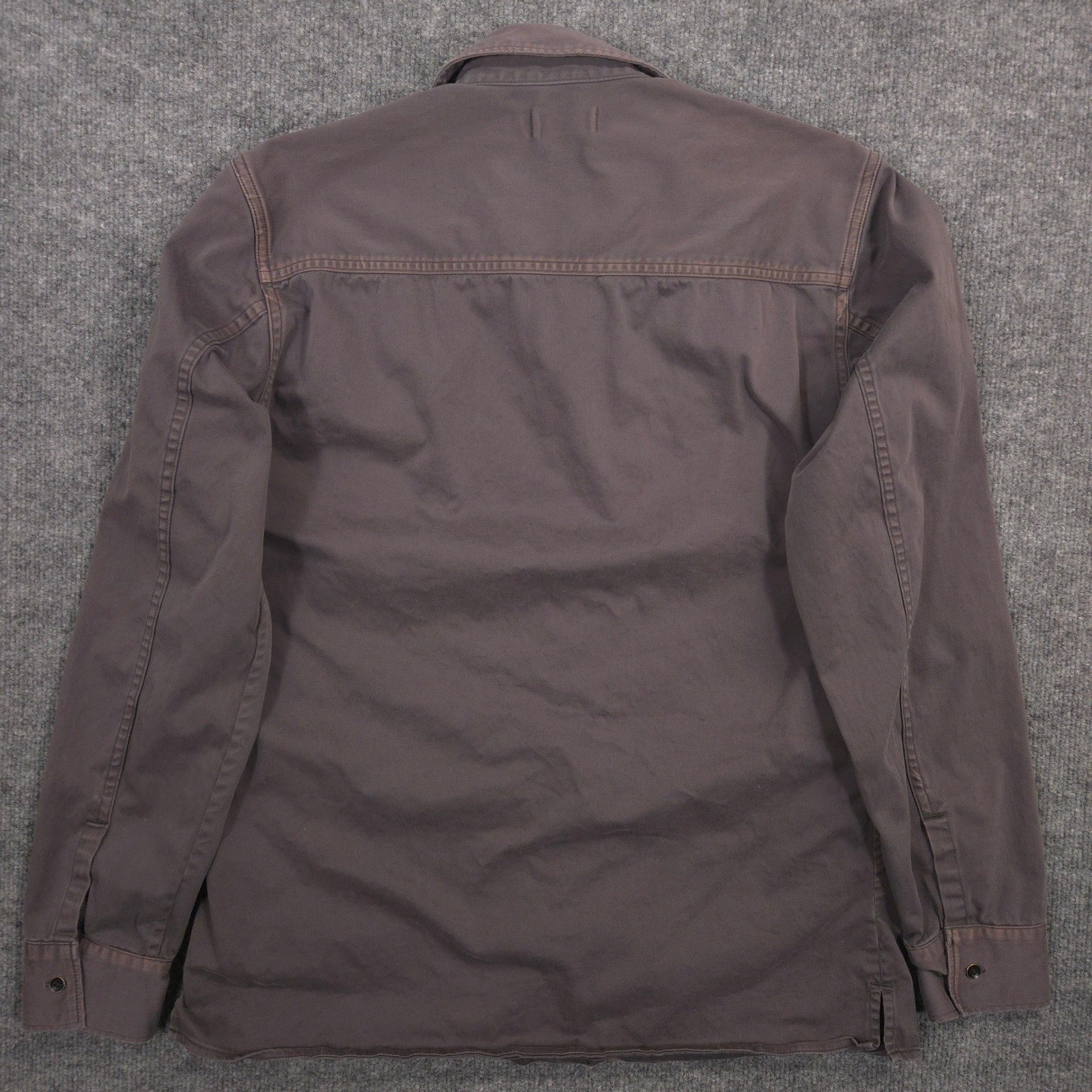 AllSaints Bryant Work Shirt Mens Small Gray Garment Washed Utility Flap Pockets