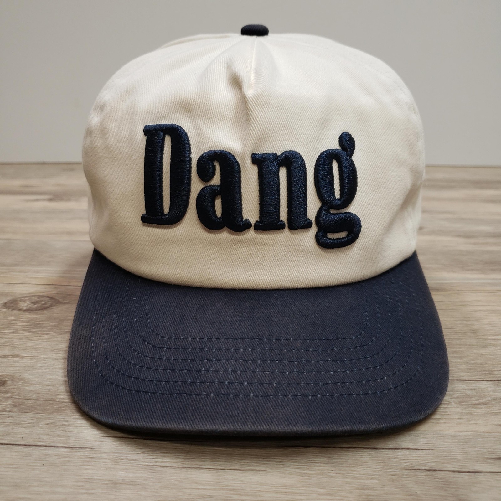 Communal Cowboy Dang Hat Cap Snapback Mens One Size Beige Navy Twill Baseball