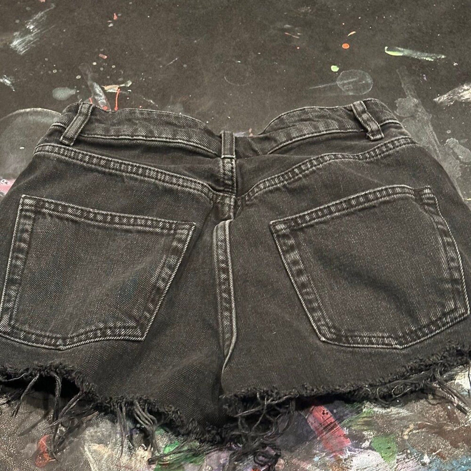 Topshop Moto Mom Denim Shorts Sz 2 black
