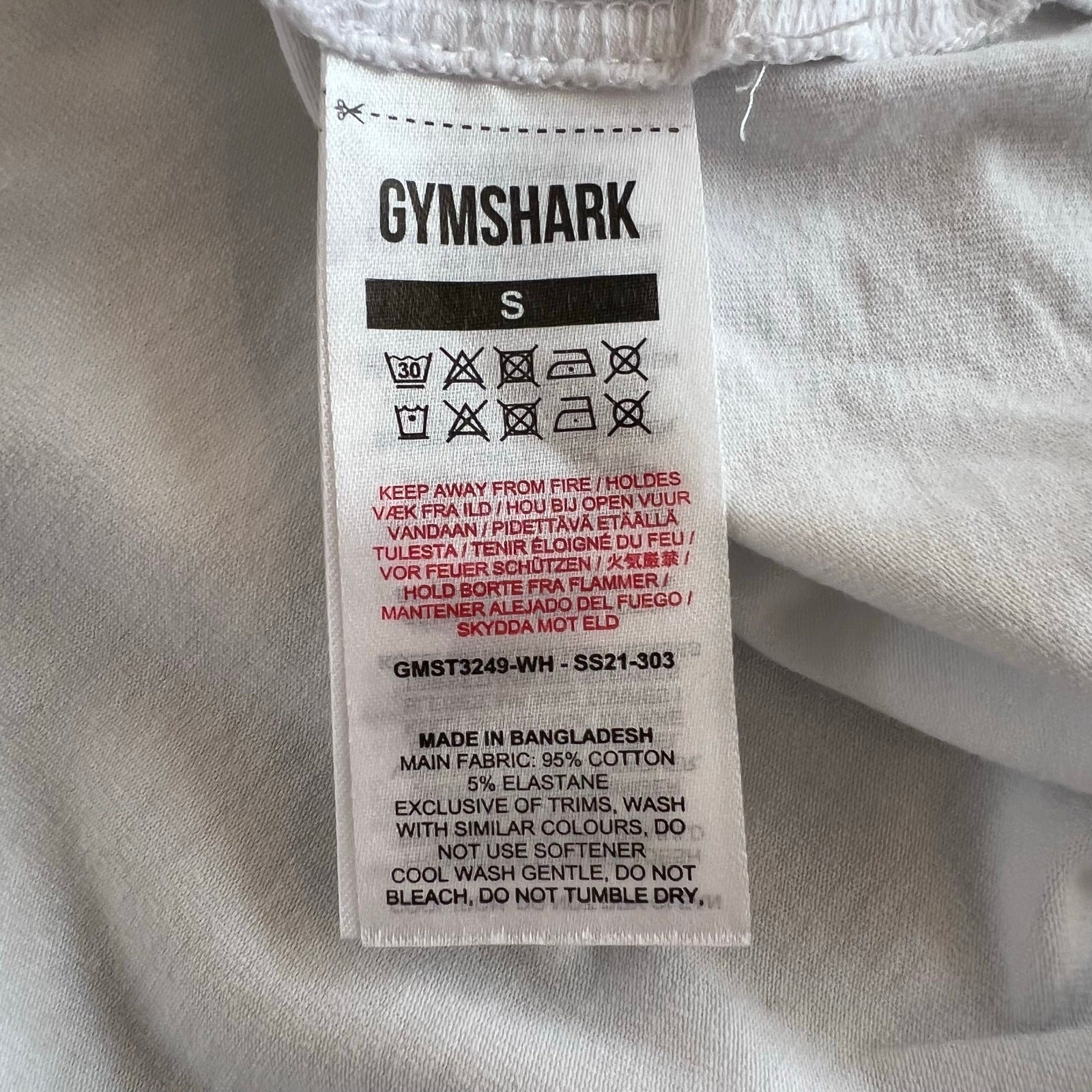 Gymshark Men’s Small White Stringer Tank Top Sleeveless Gym Workout Active EUC