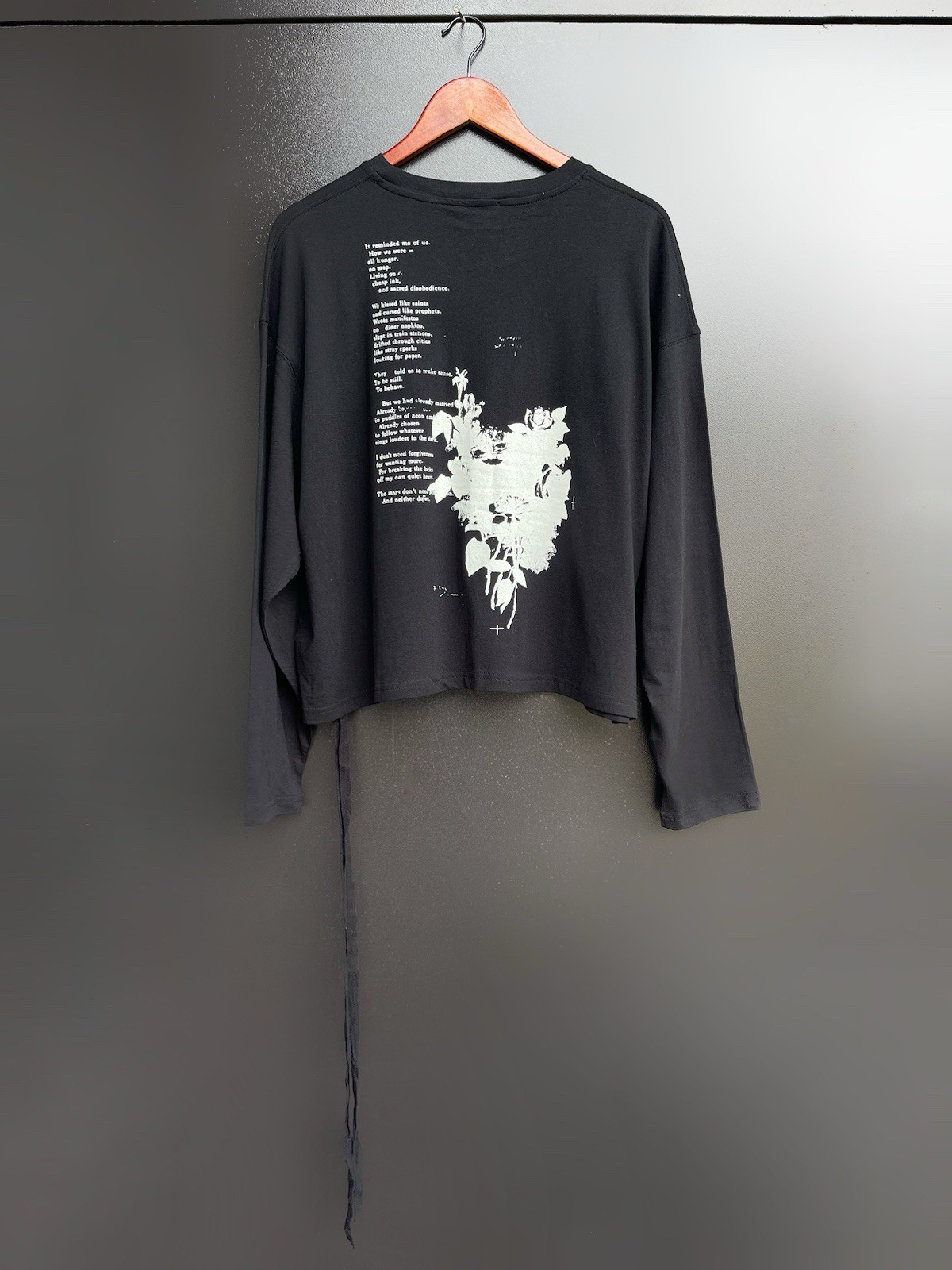 Ann Demeulemeester Nikita Long Sleeve Graphic T-Shirt Black Oversized — Size L