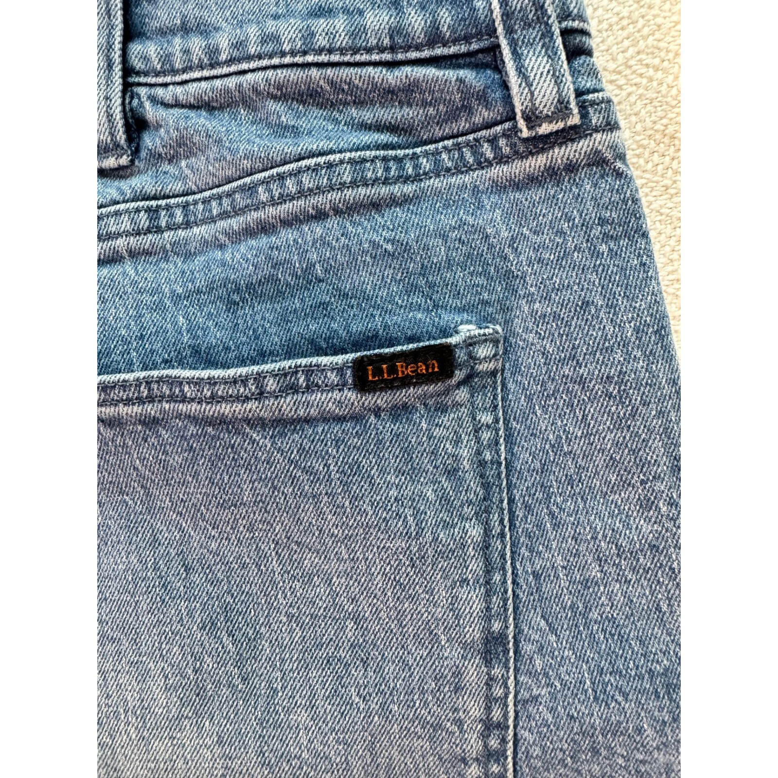 LL Bean Signature Heritage Denim Slim Straight Jeans 38×32 Light Wash Y2K 520660