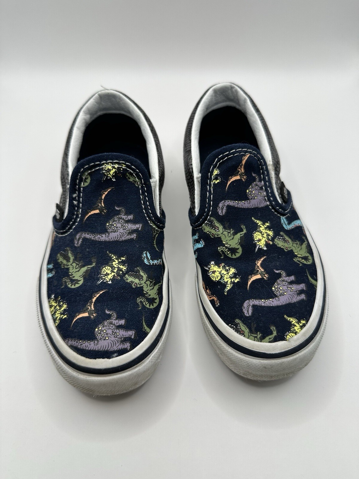 Vans Kids Dinosaur Glow In The Dark Slip On Shoes Size 12 1/2 Kids