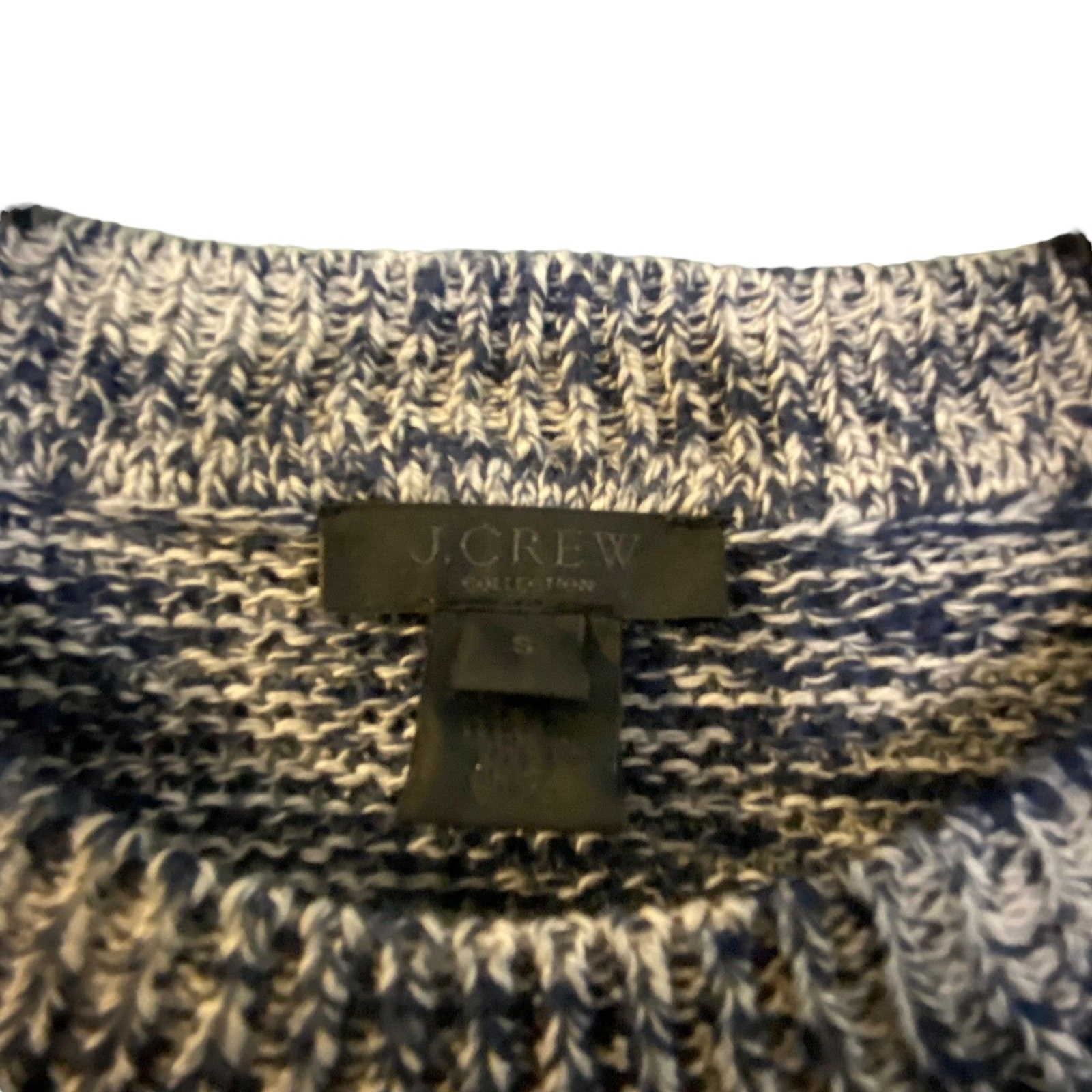J. CREW Women Blue Marbled Pullover Sweater Small