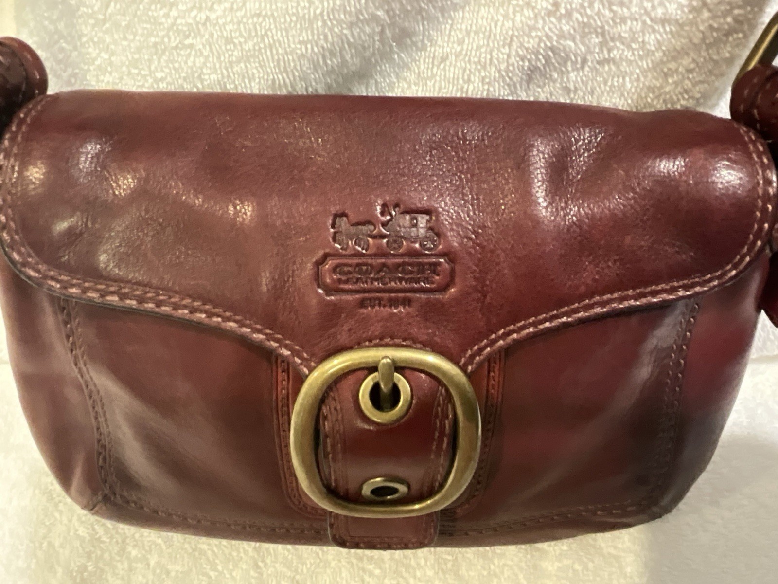 Vintage Coach Bleecker Legacy Tattersall Flap Shoulder Bag Leather Y2K 11427