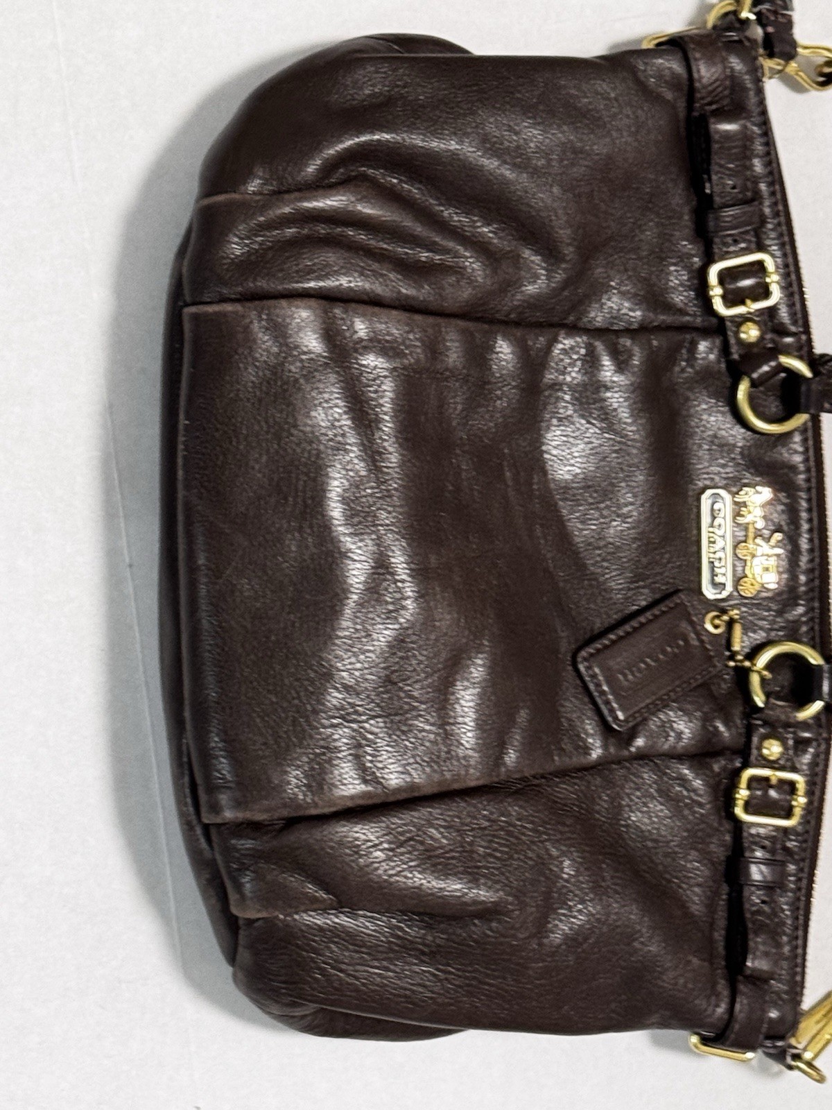 Coach Madison Sophia McGee 18609 Shoulder Bag Handbag Brown Leather Authentic