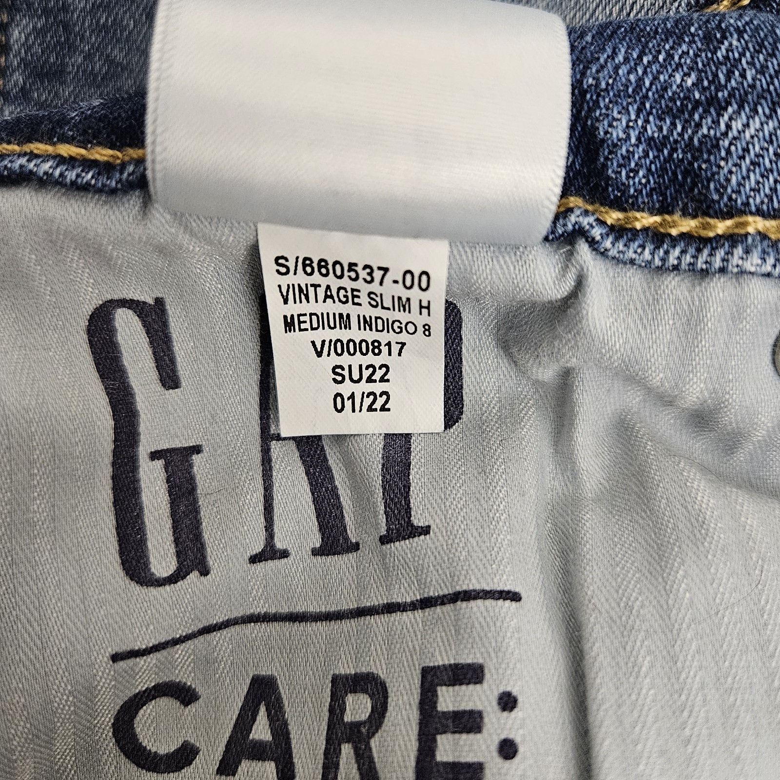 GAP Vintage Slim Straight Leg Jeans High Rise Medium Wash Denim Womens 10