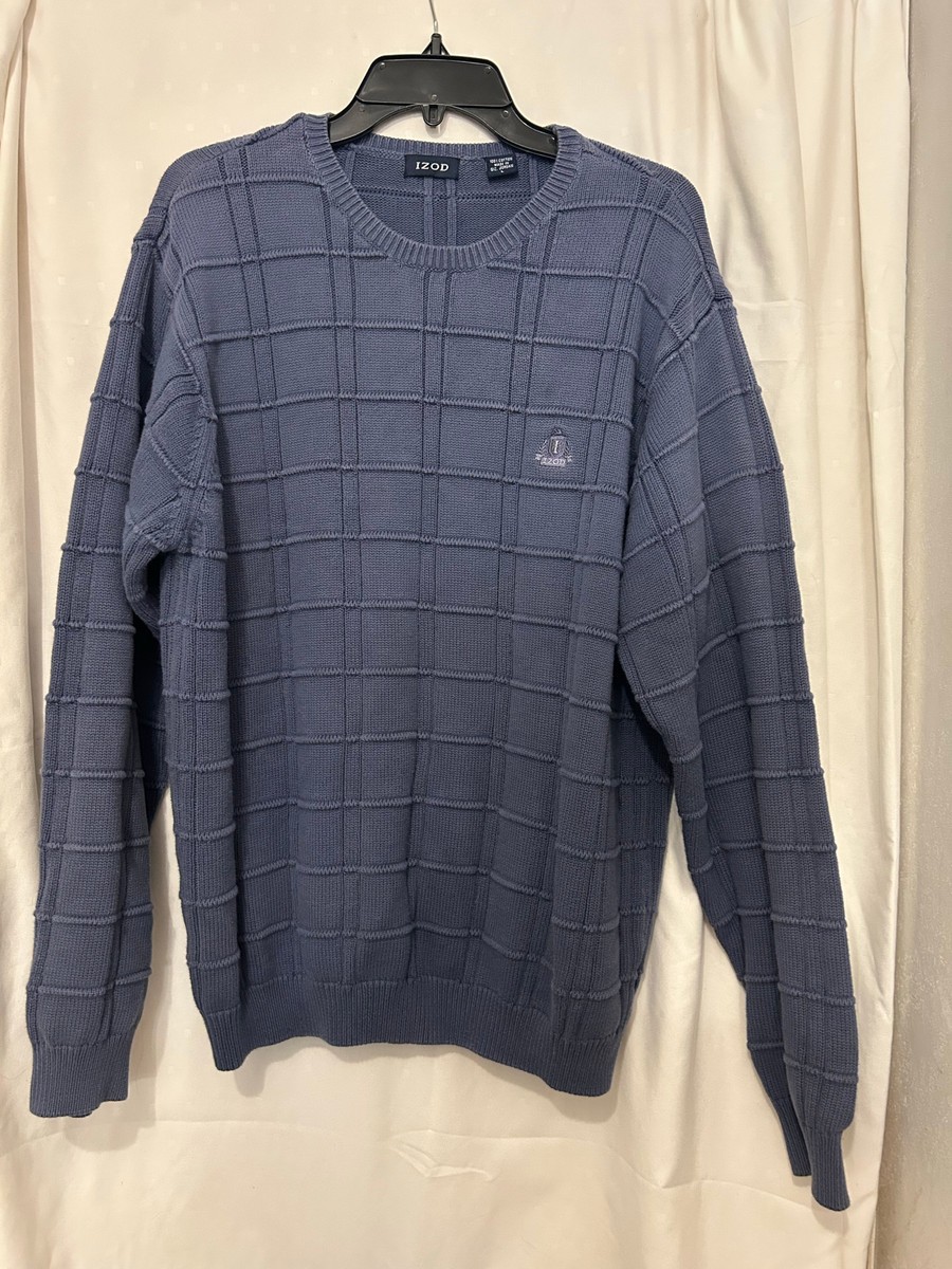 IZOD Men’s Cotton Grid Knit Crew Neck Sweater