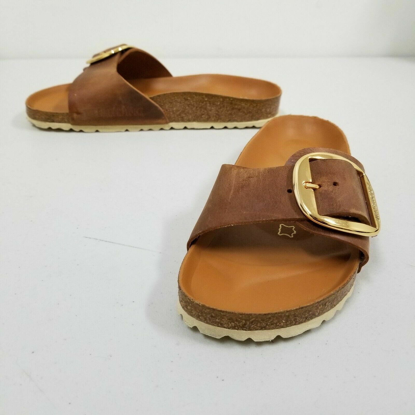 New w/o Box Birkenstock Madrid Big Buckle Cognac Exquisite Narrow – Select Size