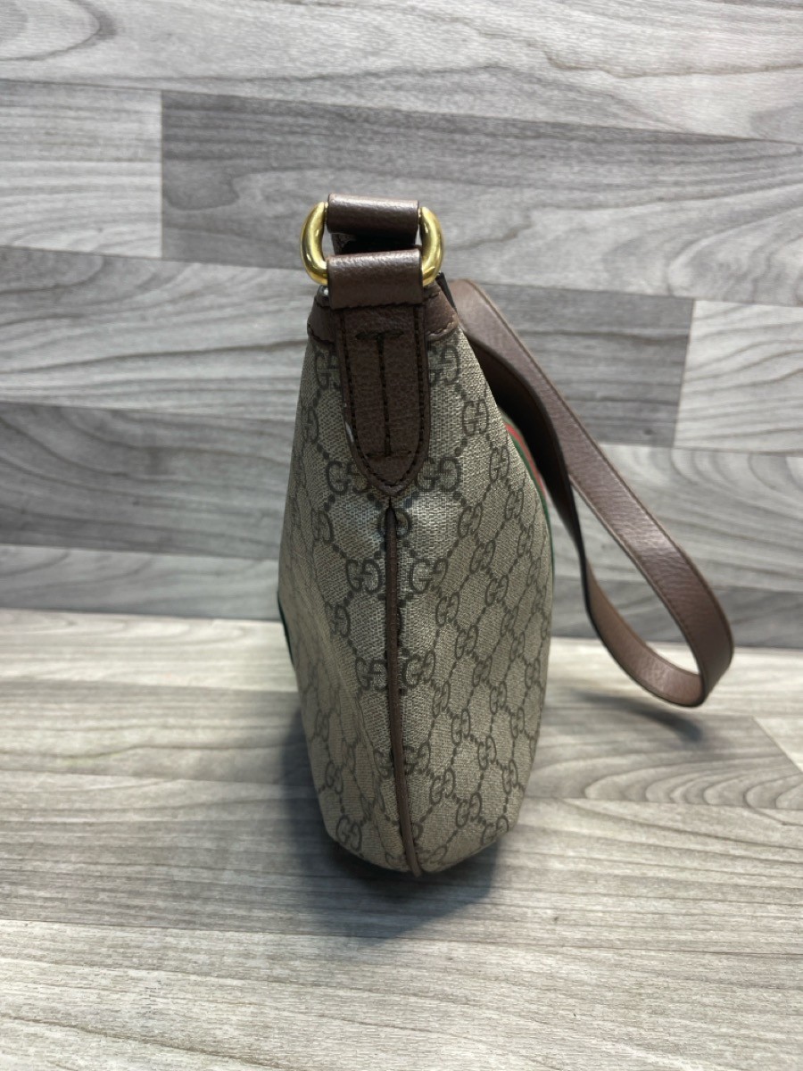 Gucci GG Supreme Monogram Web Small Ophidia Half Moon Hobo Brown Sho (A1D019518)