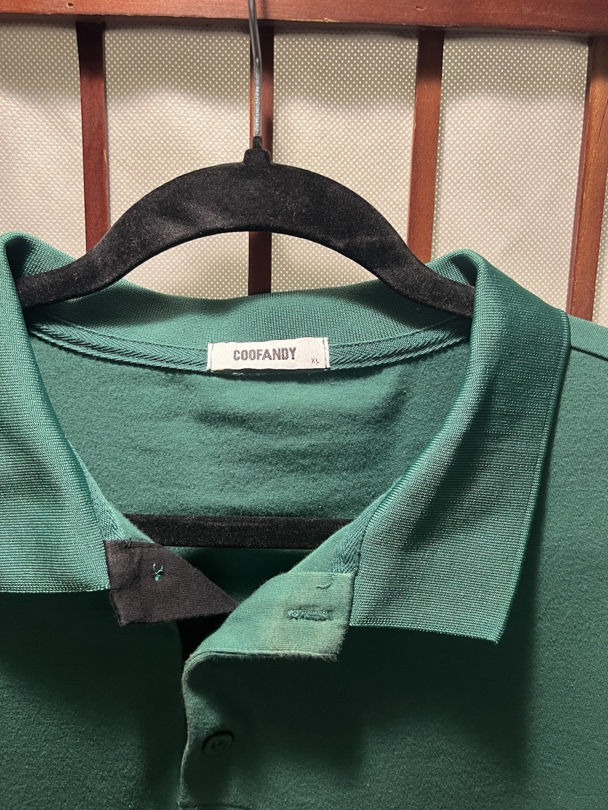 Coofandy Men’s Long Sleeve Polo Shirt XL Green Color
