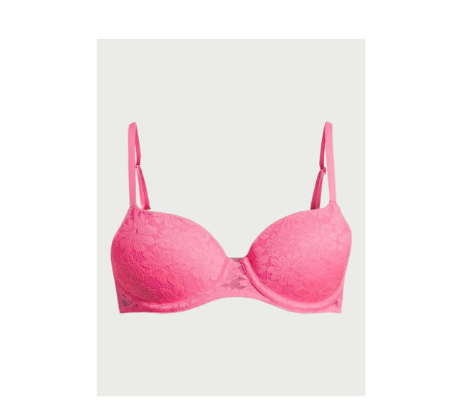No Boundaries Womens All Over Lace Push Up Bra Sugarcup Pink Multisize NWT