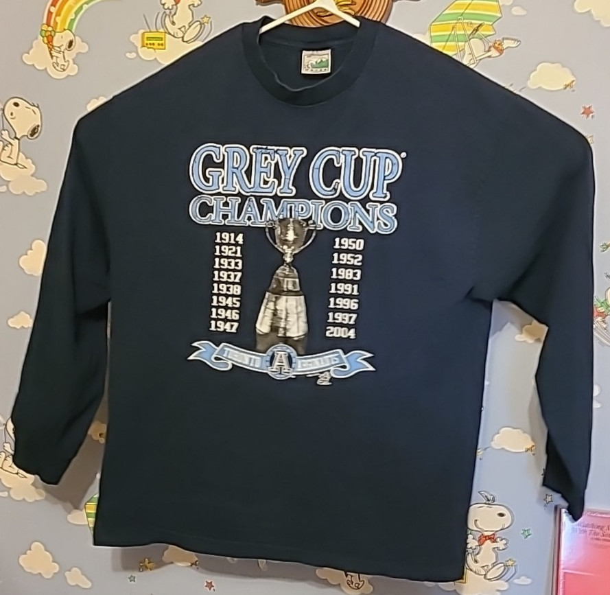 Vintage Toronto Argonauts Grey Cup Champions Long Sleeve Shirt Size XL 1914-2004