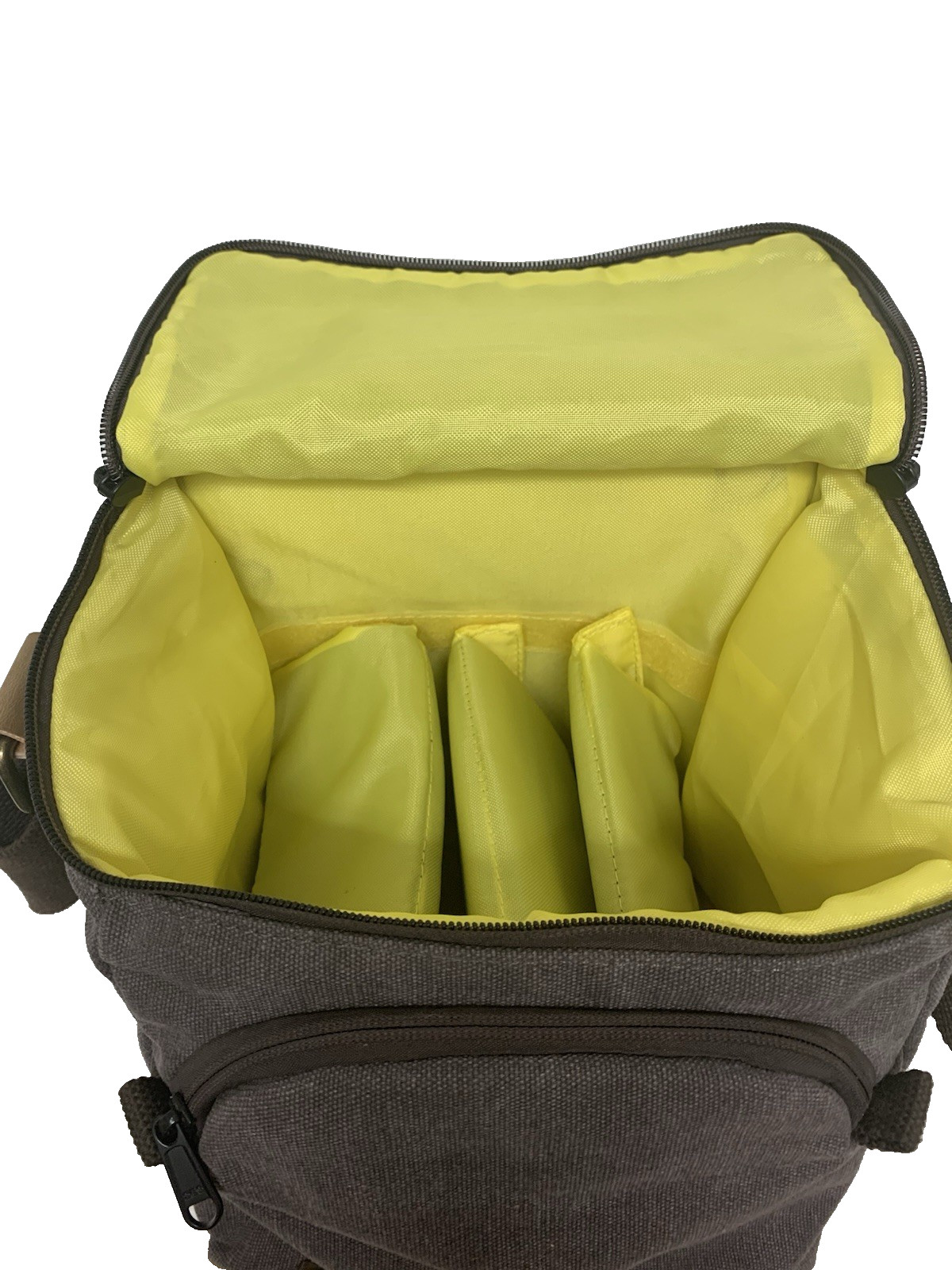 S-Zone Canvas Camera / Messenger Bag Padded Divider Inserts Crossbody Excellent!
