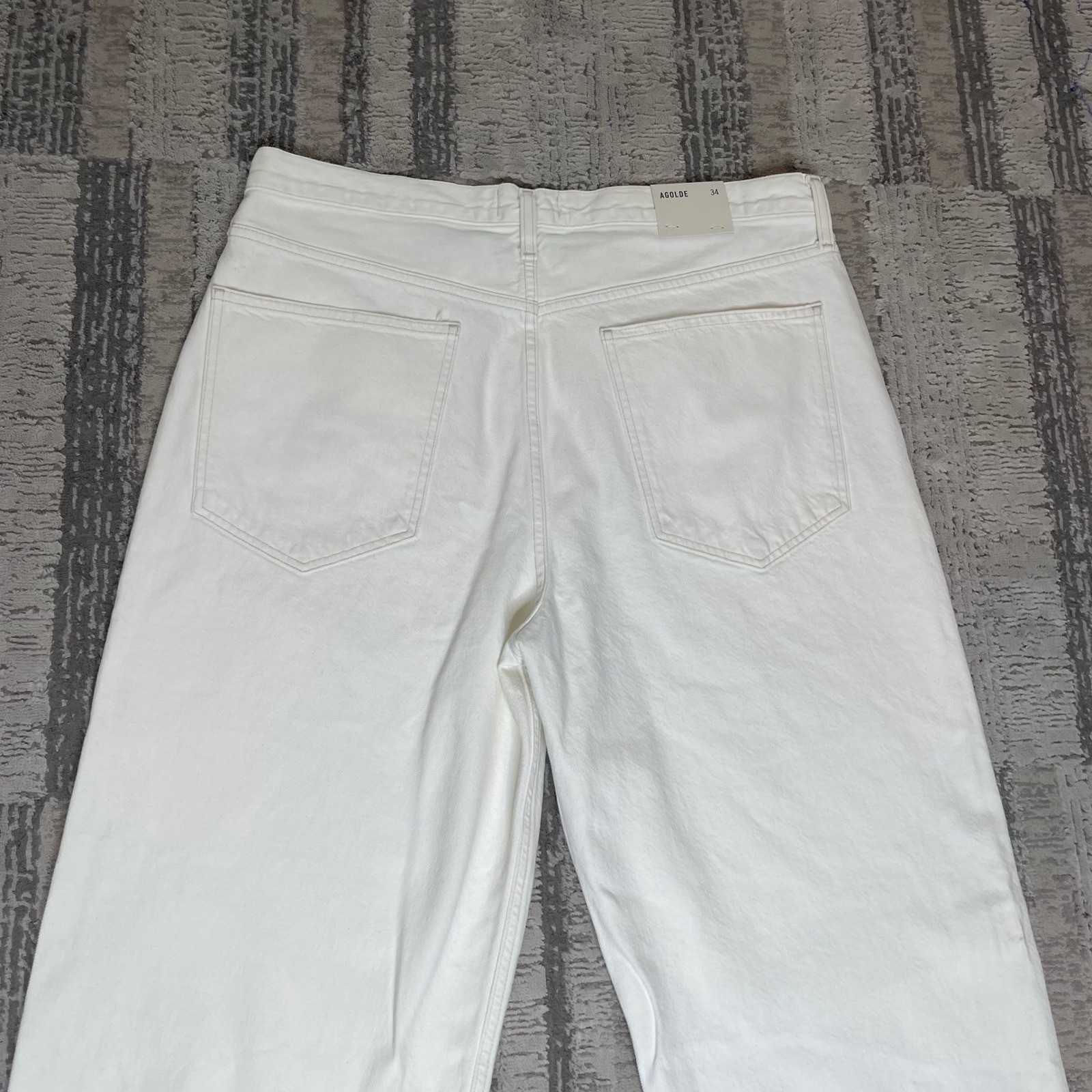 NEW AGOLDE Criss Cross Upsized Jean Paste White Wide Leg A097-1183 Size W34xL30