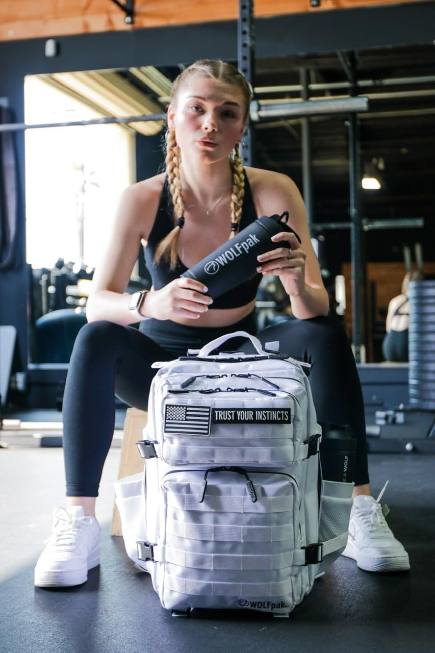 Wolfpak 35L Athletic Gym Backpack (Polar White) Durable 1000D Waterproof Oxford