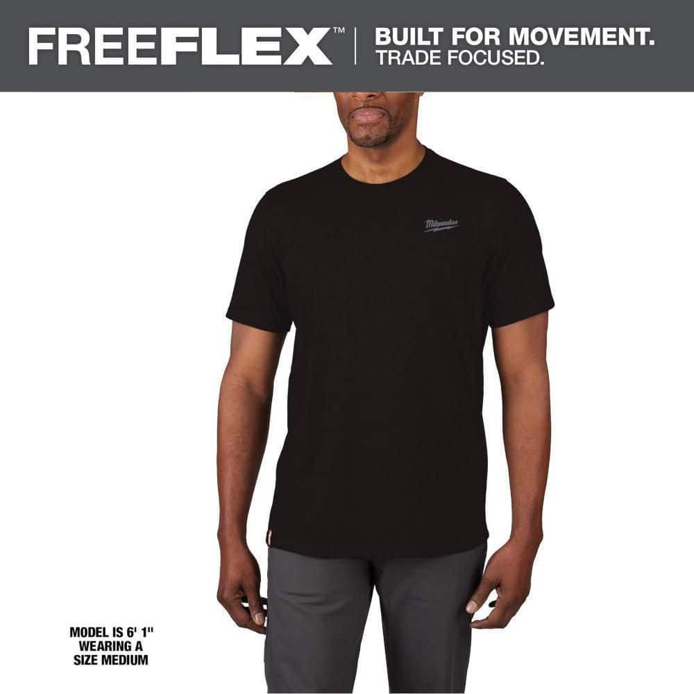 Milwaukee Men’s X-Large Black Cotton/Polyester Short-Sleeve Hybrid Work T-Shirt