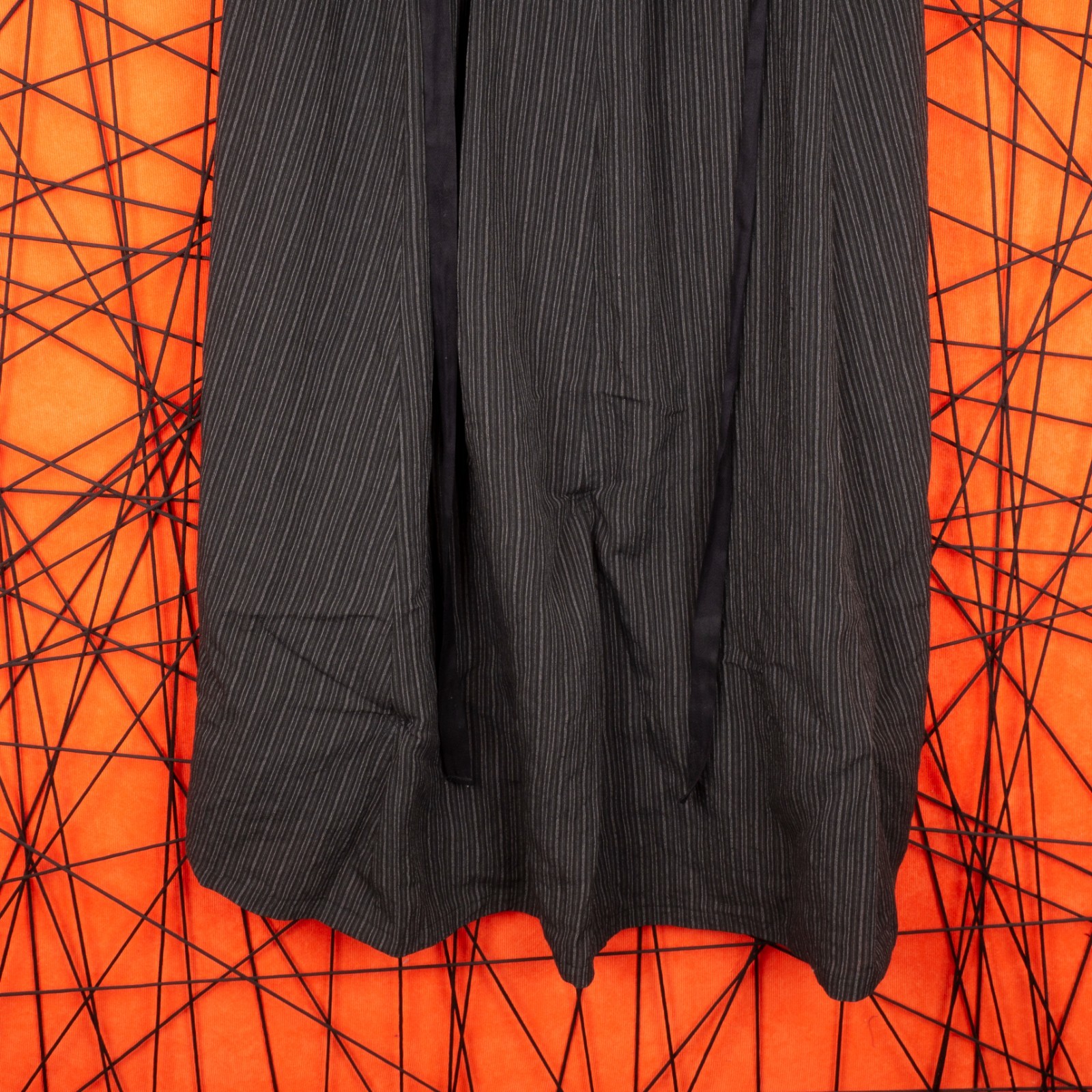 Ann Demeulemeester Gray Pinstripe Deconstructed Trench Vest Dress Cardigan 38 M