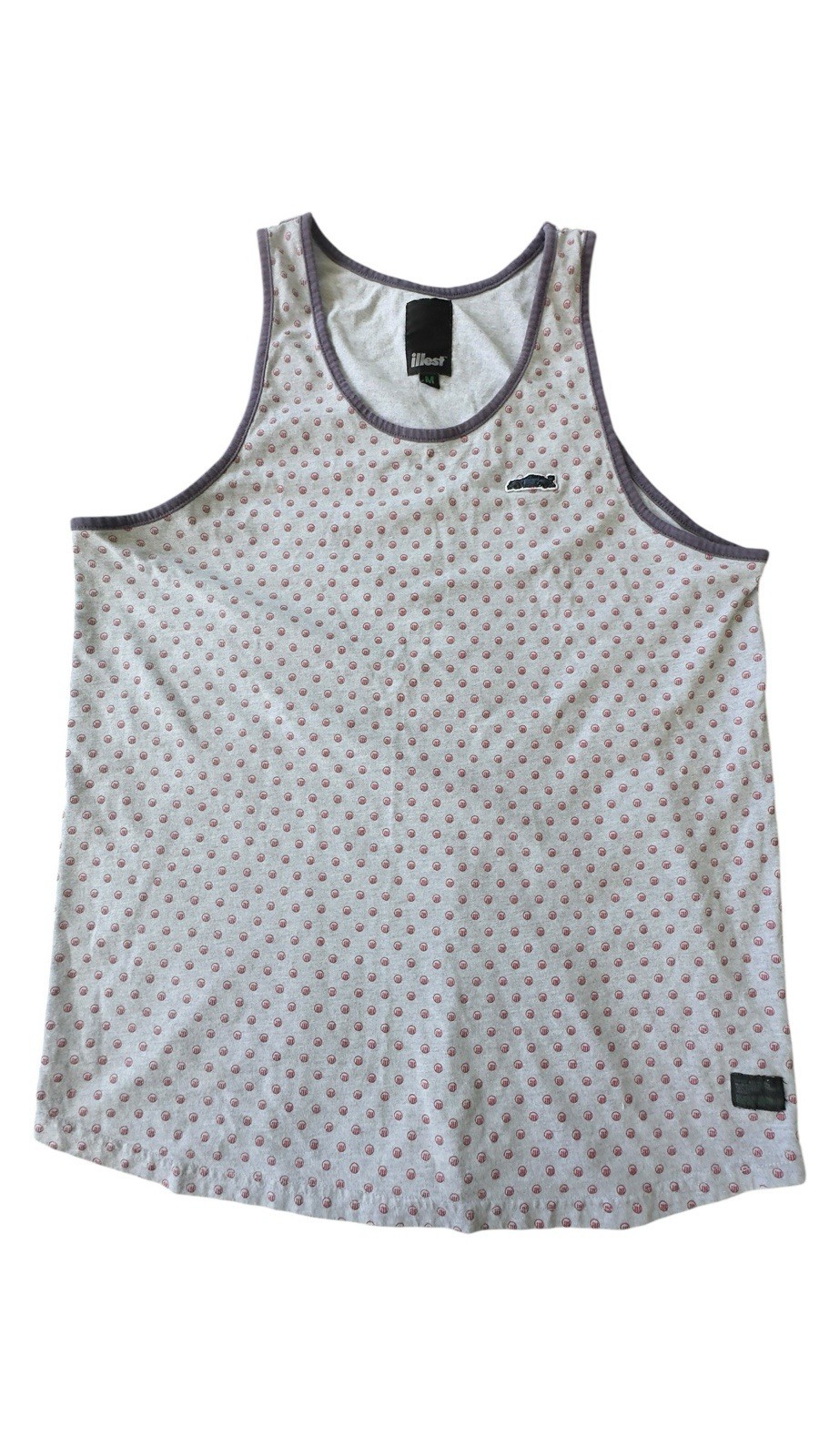 Illest Tank Top Mens Medium Gray Polka Dot JDM Car Culture Streetwear