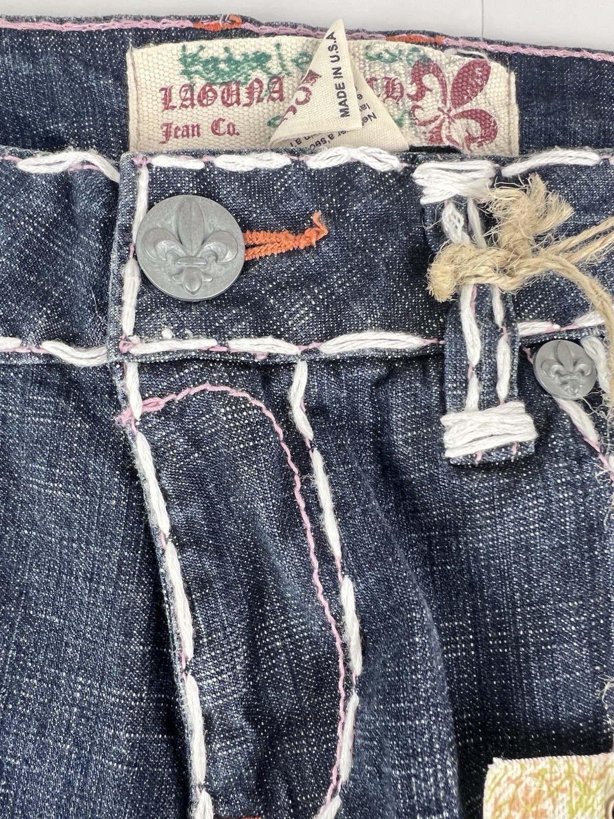 Laguna Beach Women’s Jeans Size 30 Blue Denim 33X32 Mid Rise Super Thick Stitch