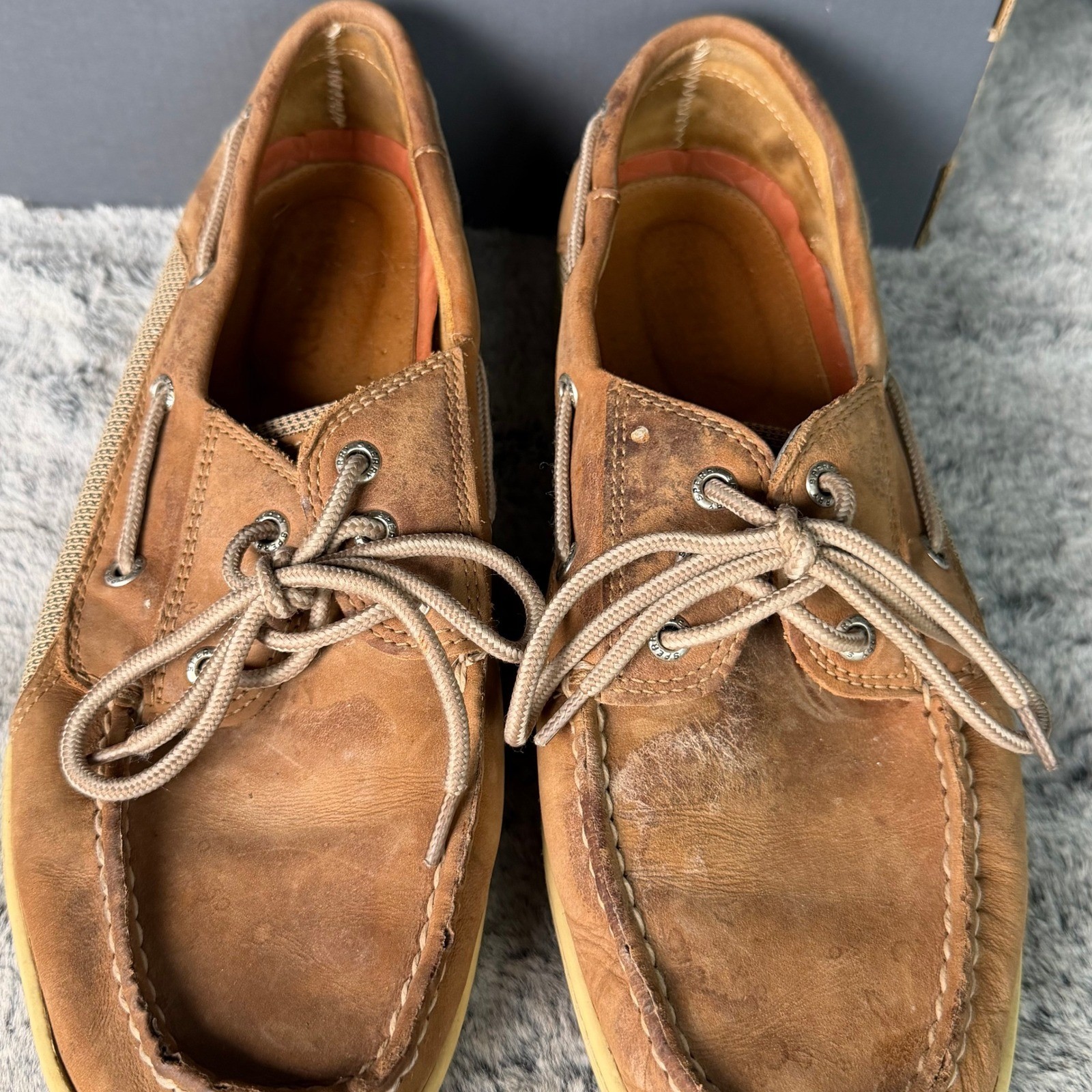 Sperry Top-Sider Billfish Boat Shoes Mens 10.5 Tan Brown Leather Mesh 0799320