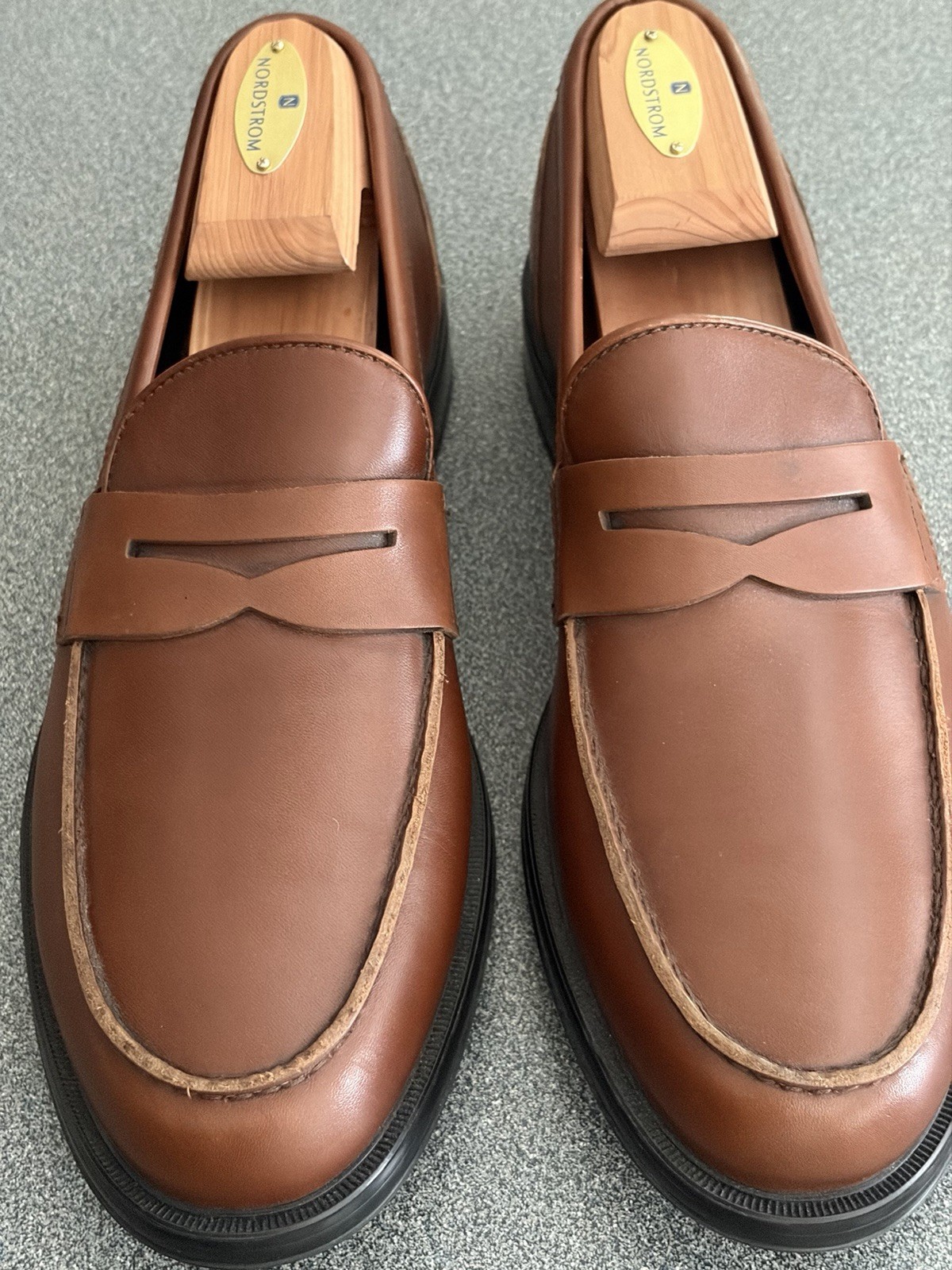 Aquatalia Men Waterproof Calf Leather Cognac Loafers SZ.11.5