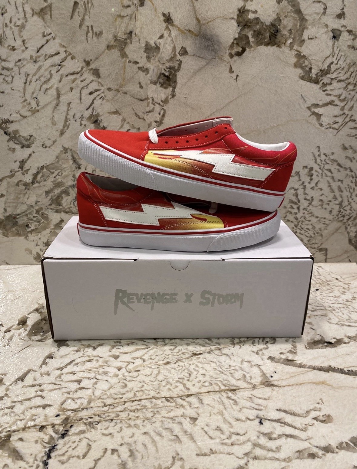 Revenge x Storm Red Flames Size 12M/13.5W Brand New Authentic Next Day Ship