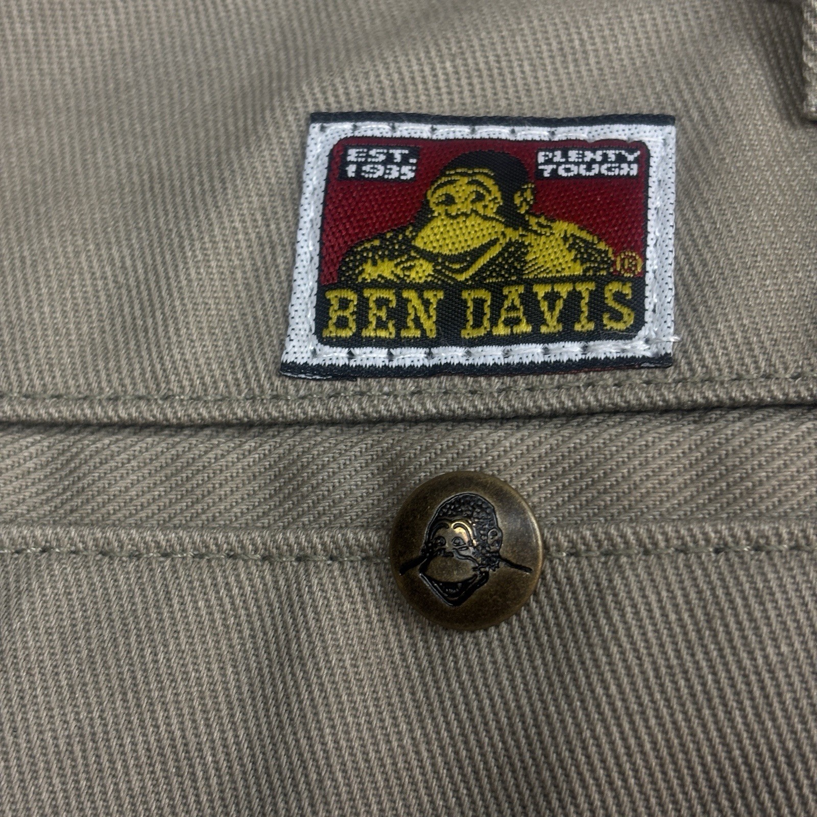 Vintage 90’s Ben Davis Khaki Frisco Pants Gorilla Work Twill Wide Leg Size 32×32
